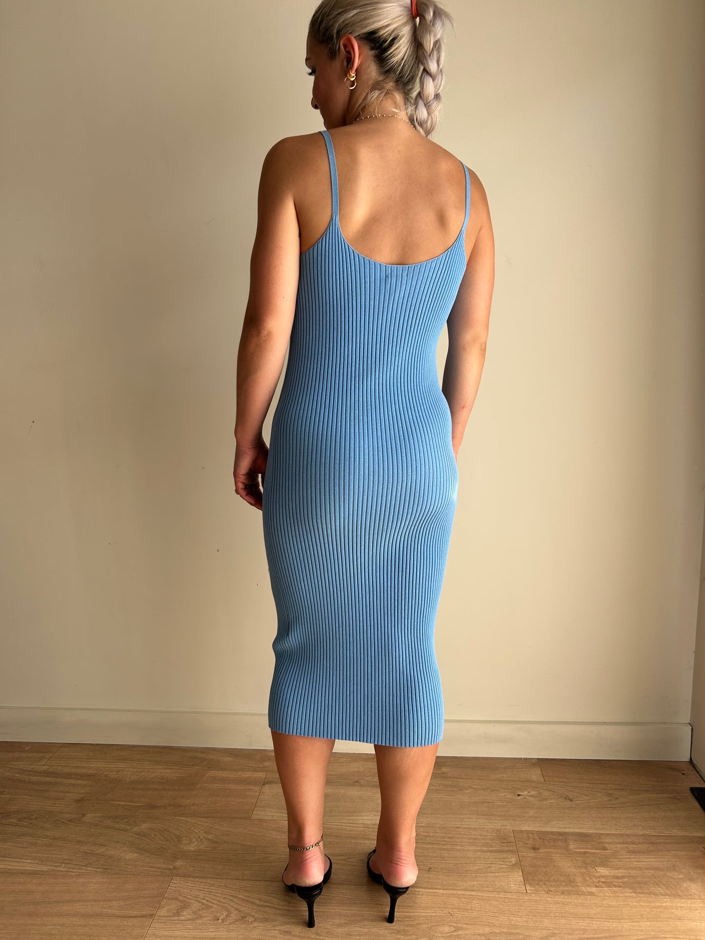 Arket Ribbed Stretchy Cami Dress, M