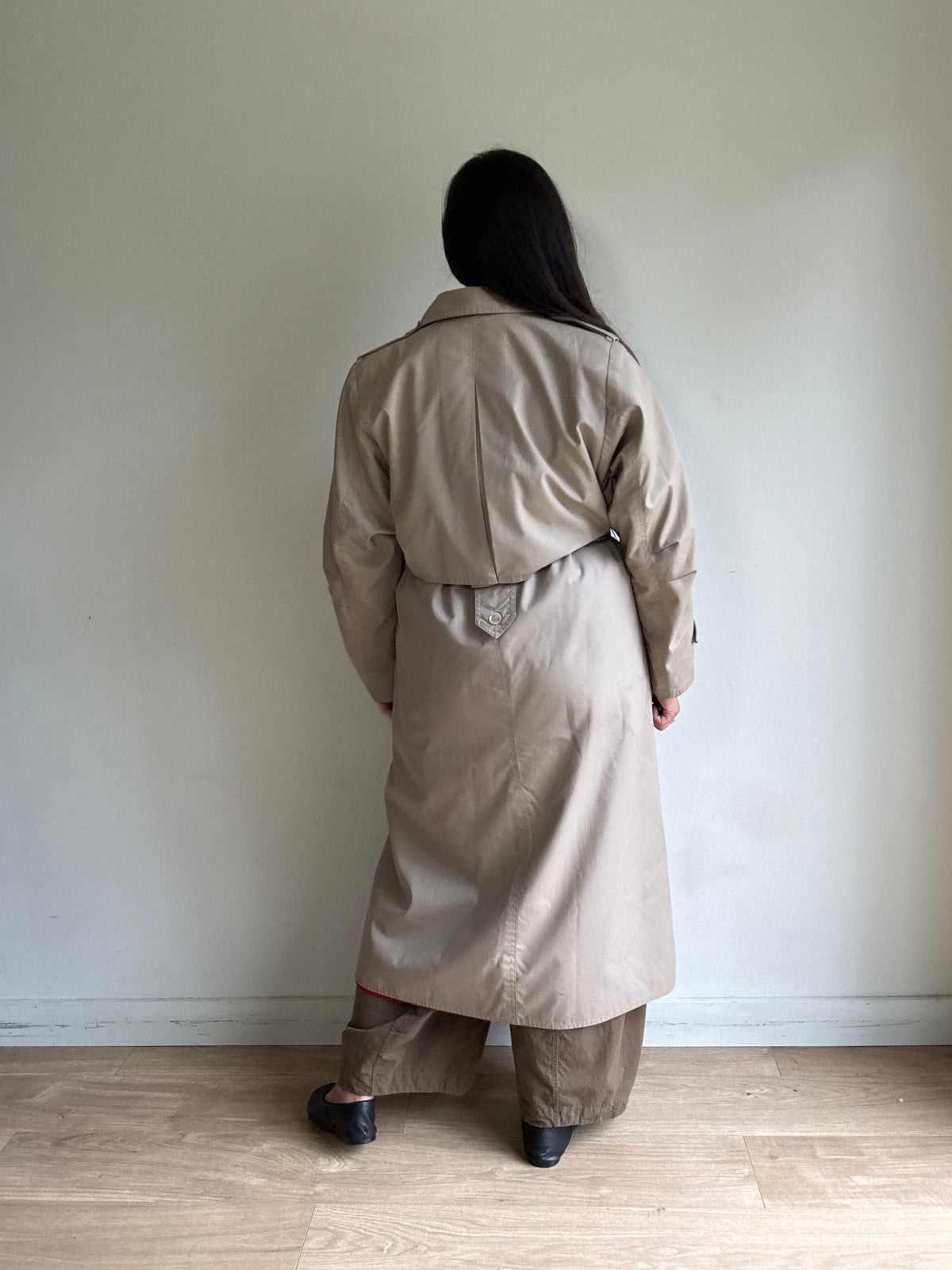 Vintage Wallis Wool Lined Trench Coat, XL