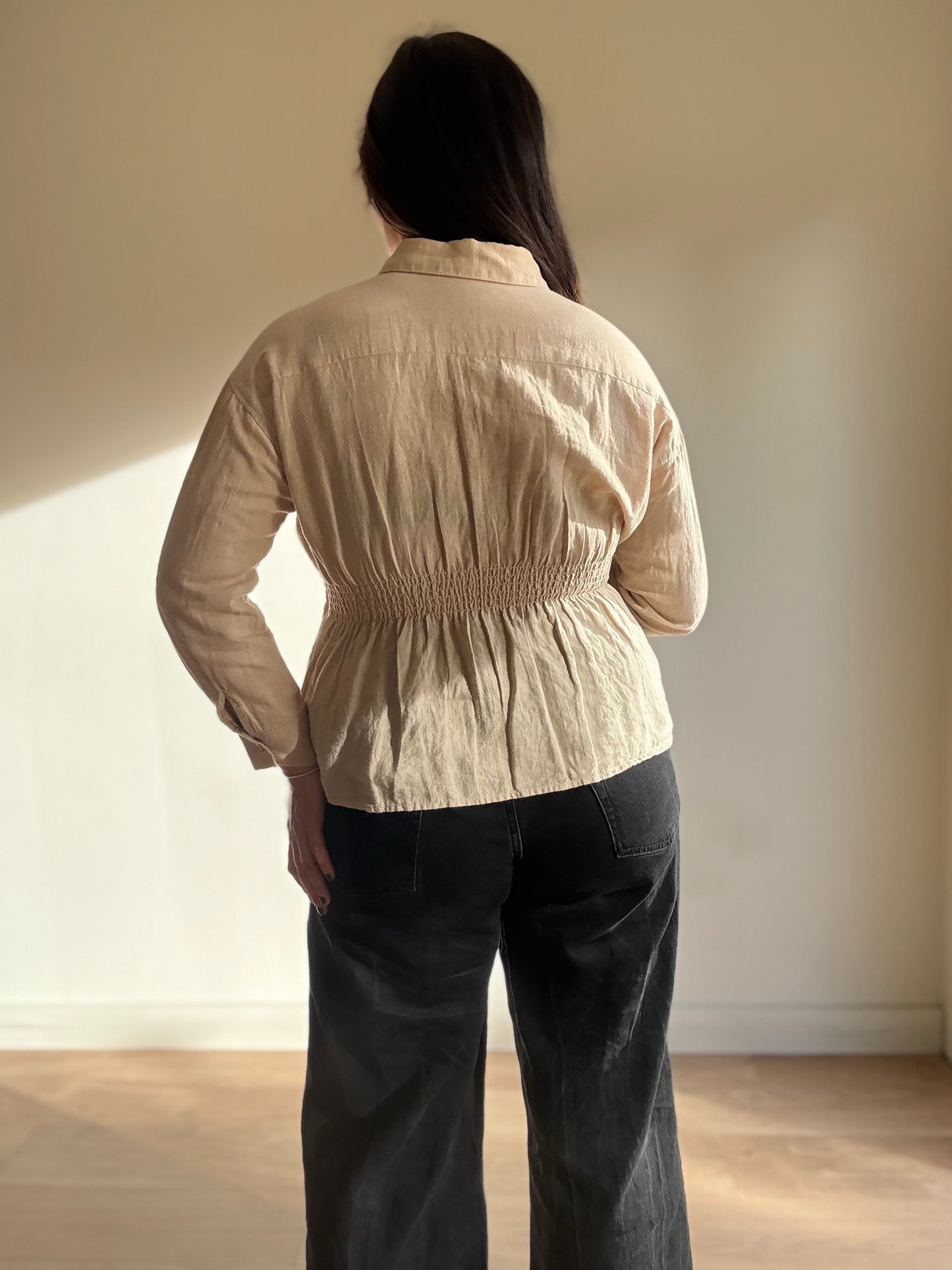 Japanese Gathered Waist Shirt, S