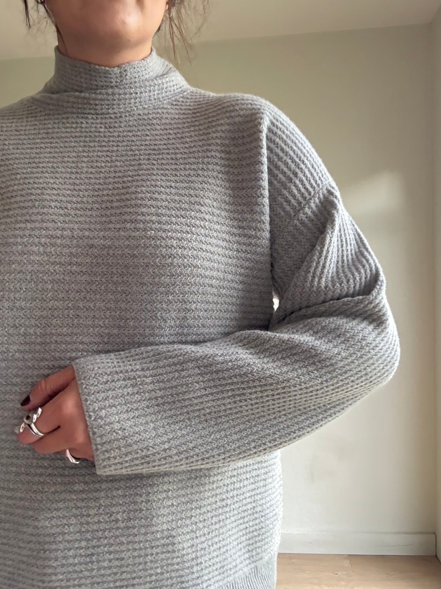 Folk High Neck Wool Jumper, L