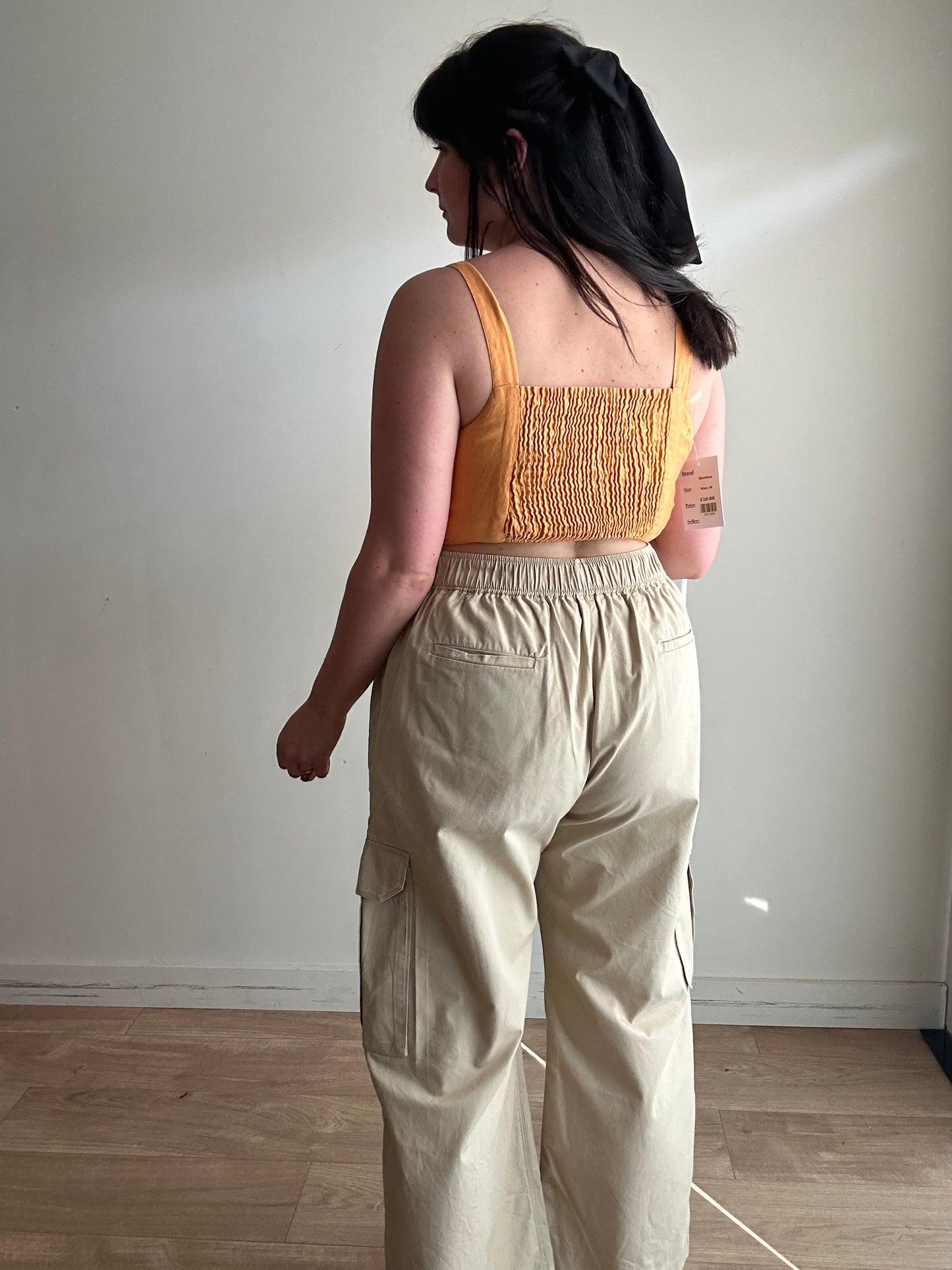 Bershka Linen Cropped Top, M