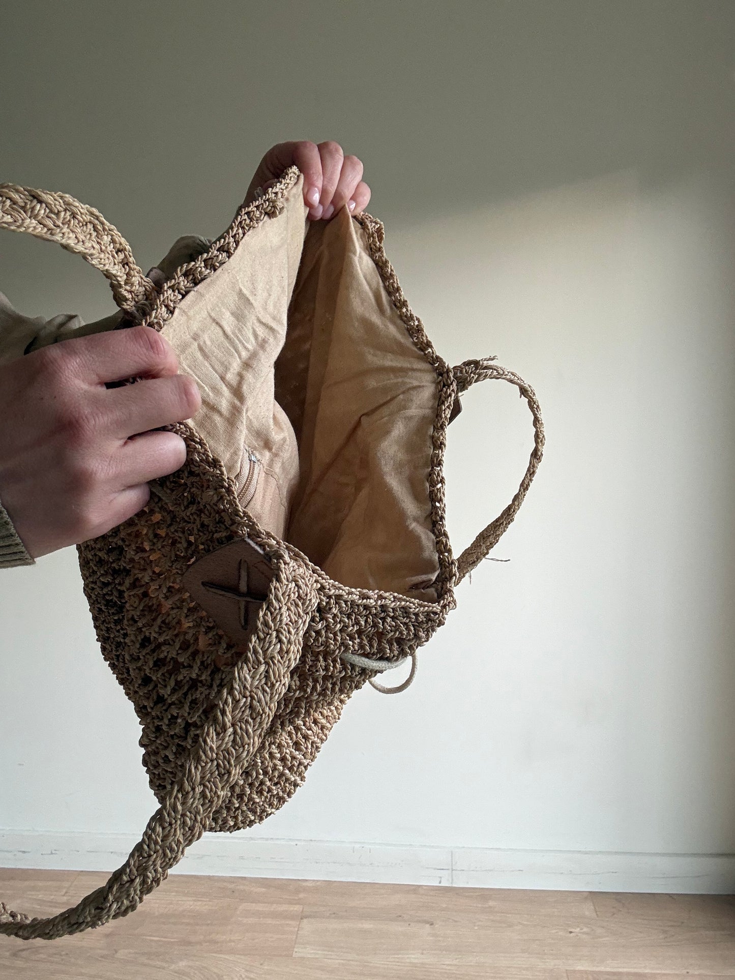 Natural Woven Lined Bag