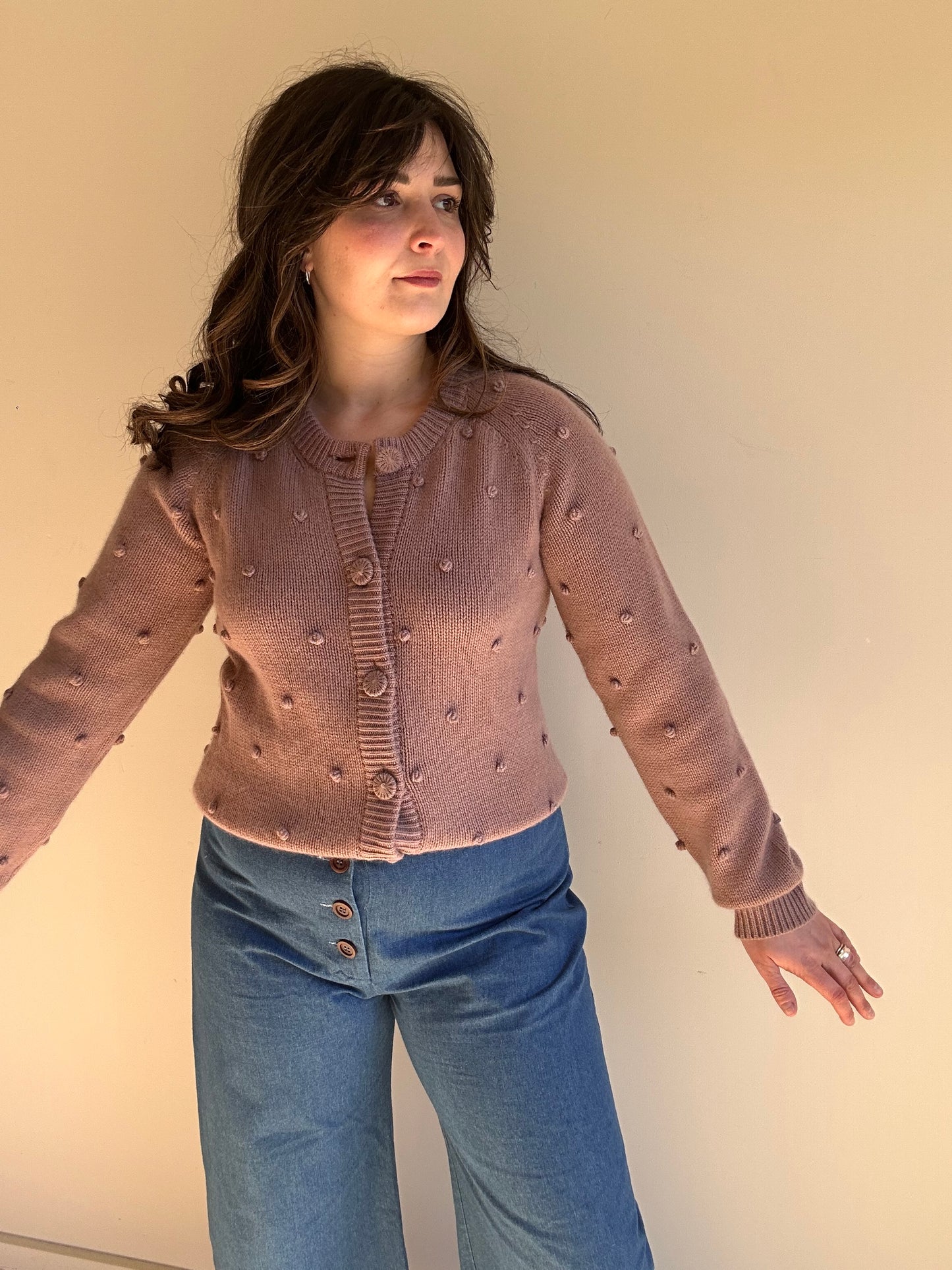 Crumpet Cashmere Popcorn Cardigan, M