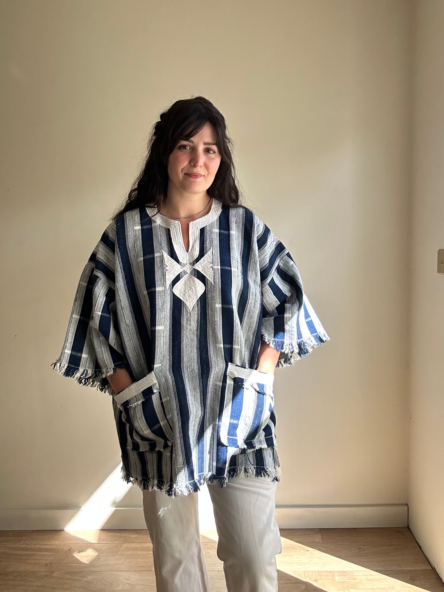 Authentic Kenyan Stripe Cotton Top, One Size