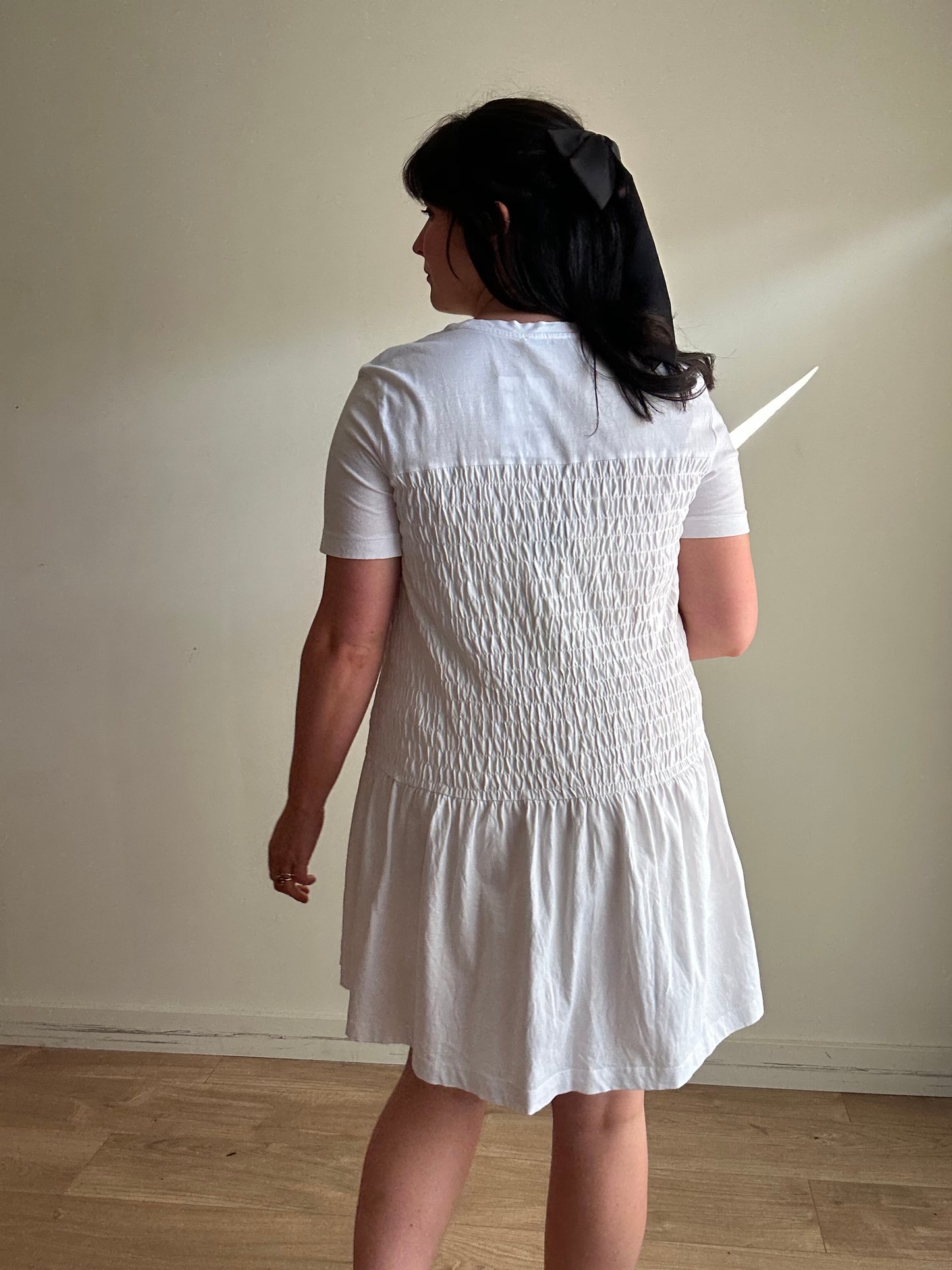 Zara Smocked Jersey Mini Dress, M