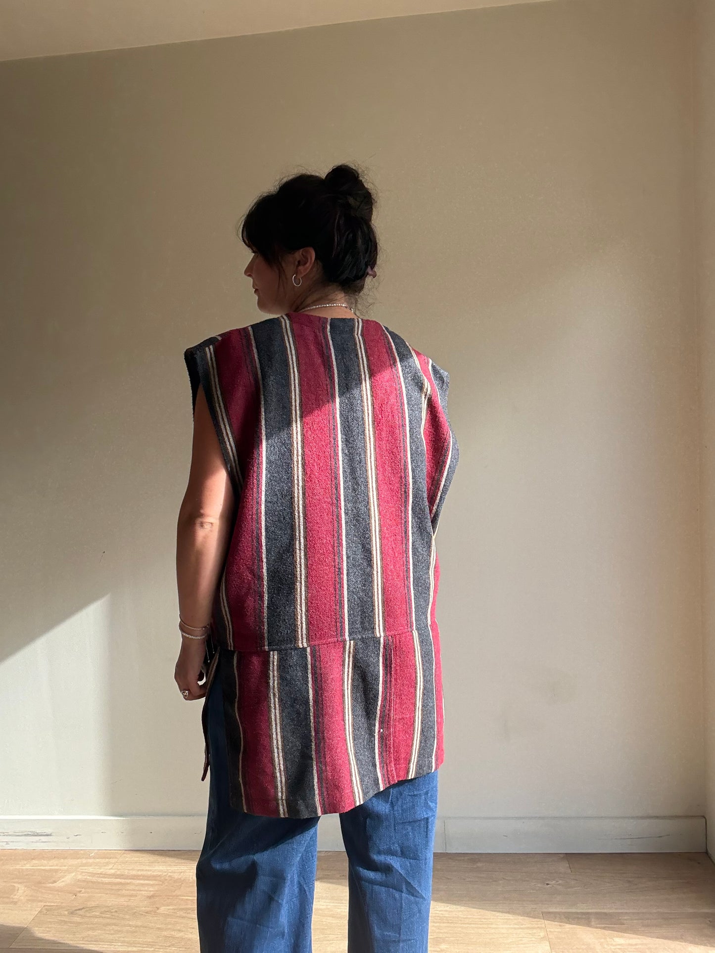 Vintage Wool Stripe Waistcoat, XL-XXL