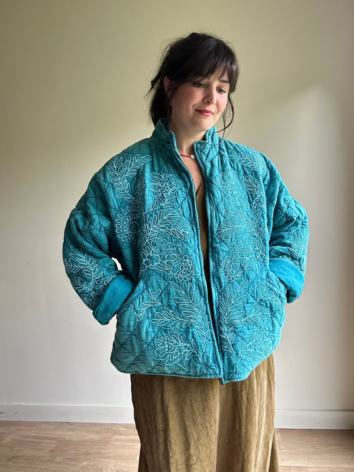 East Embroidered Quilted Jacket, XL