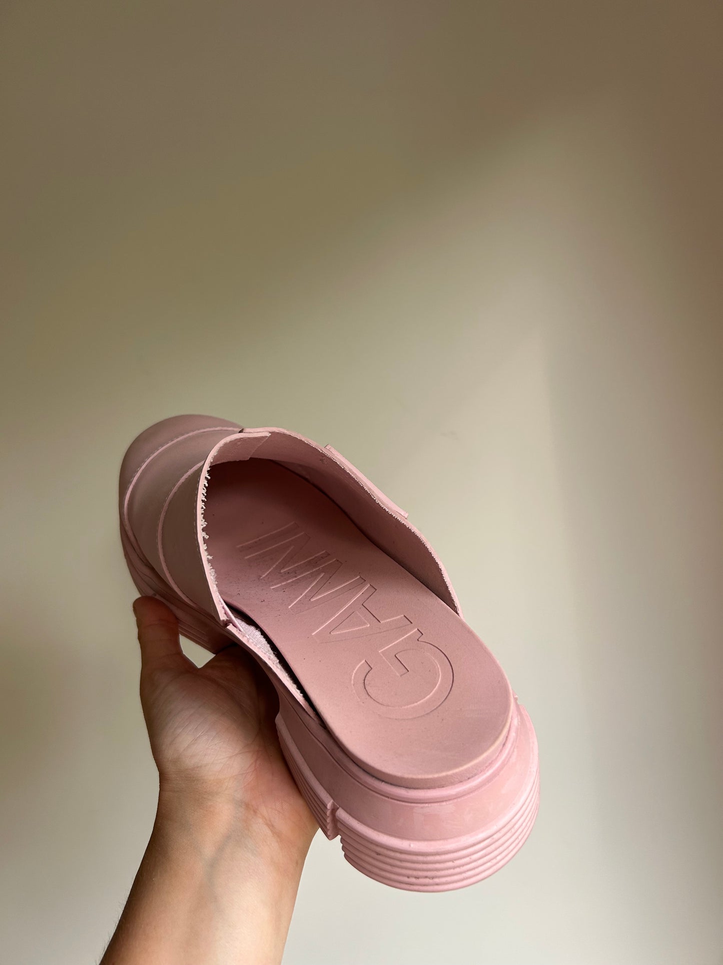 Pink Ganni Rubber City Mules, 39