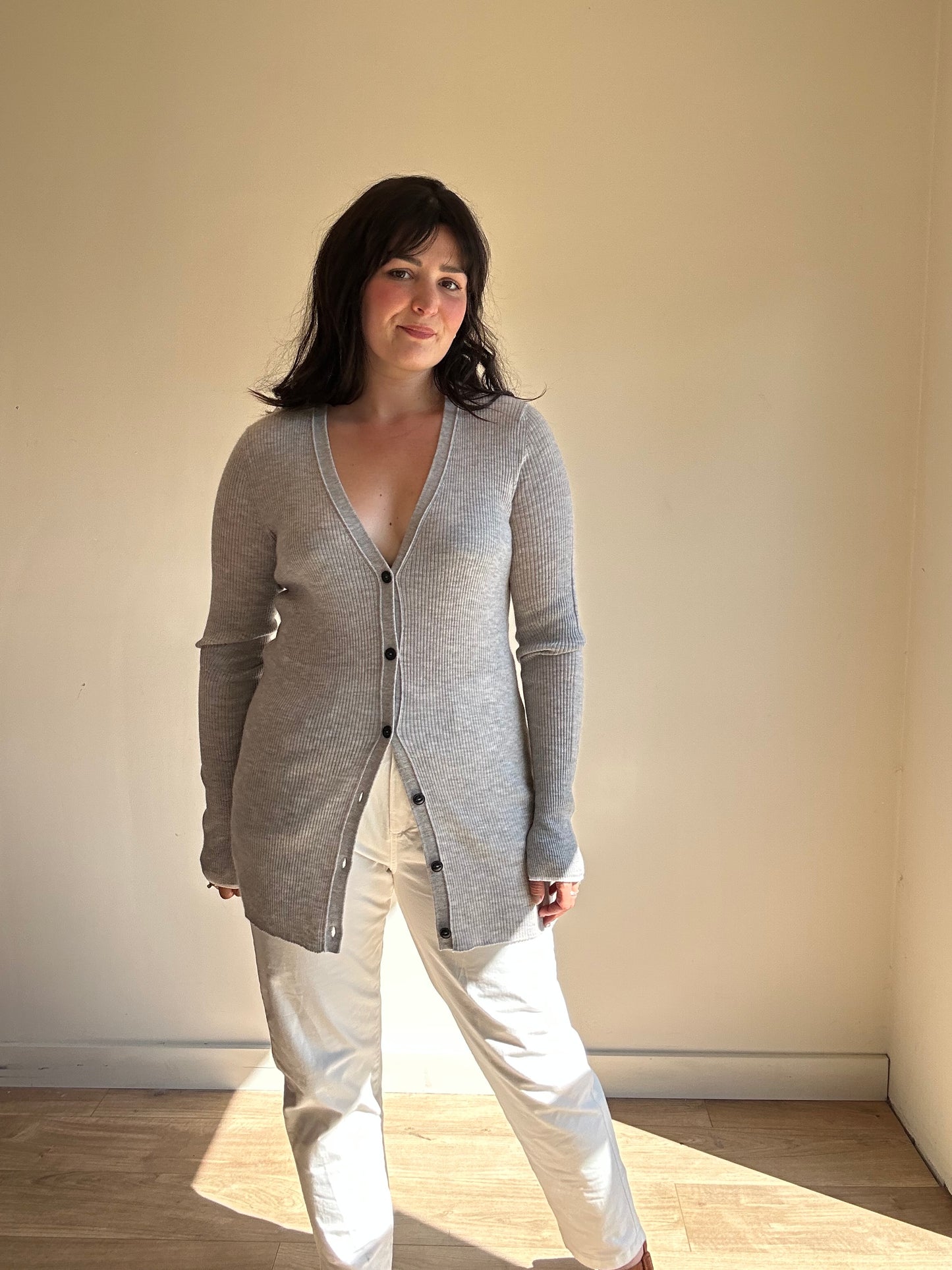 Rag & Bone Pure Cashmere Ribbed Cardigan, M