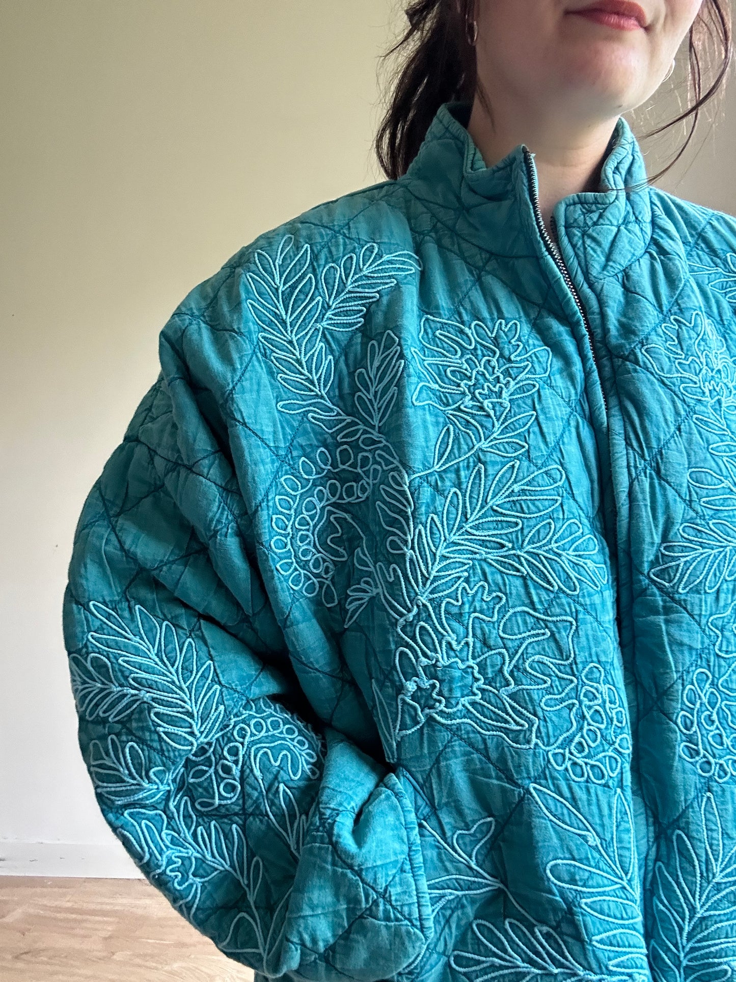 East Embroidered Quilted Jacket, XL