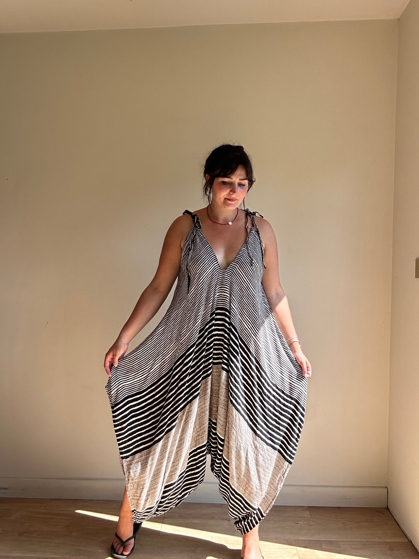 Tie Up Hareem Jumpsuit, One Size