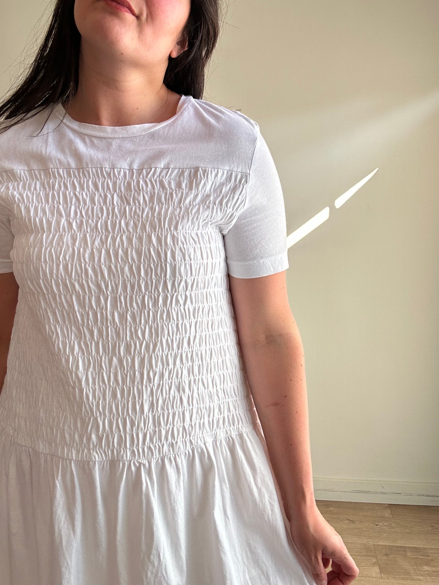 Zara Smocked Jersey Mini Dress, M