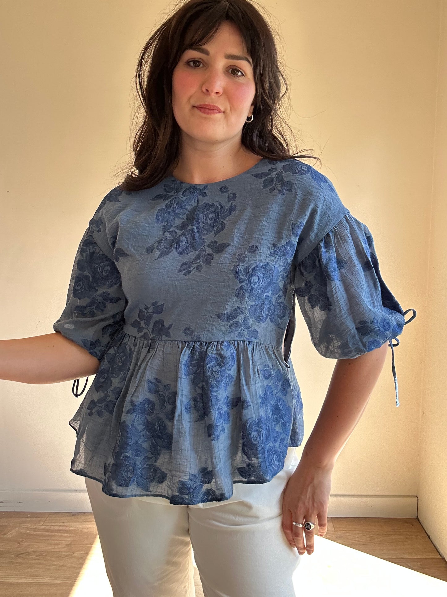 Ted Baker Floral Peplum Top, S