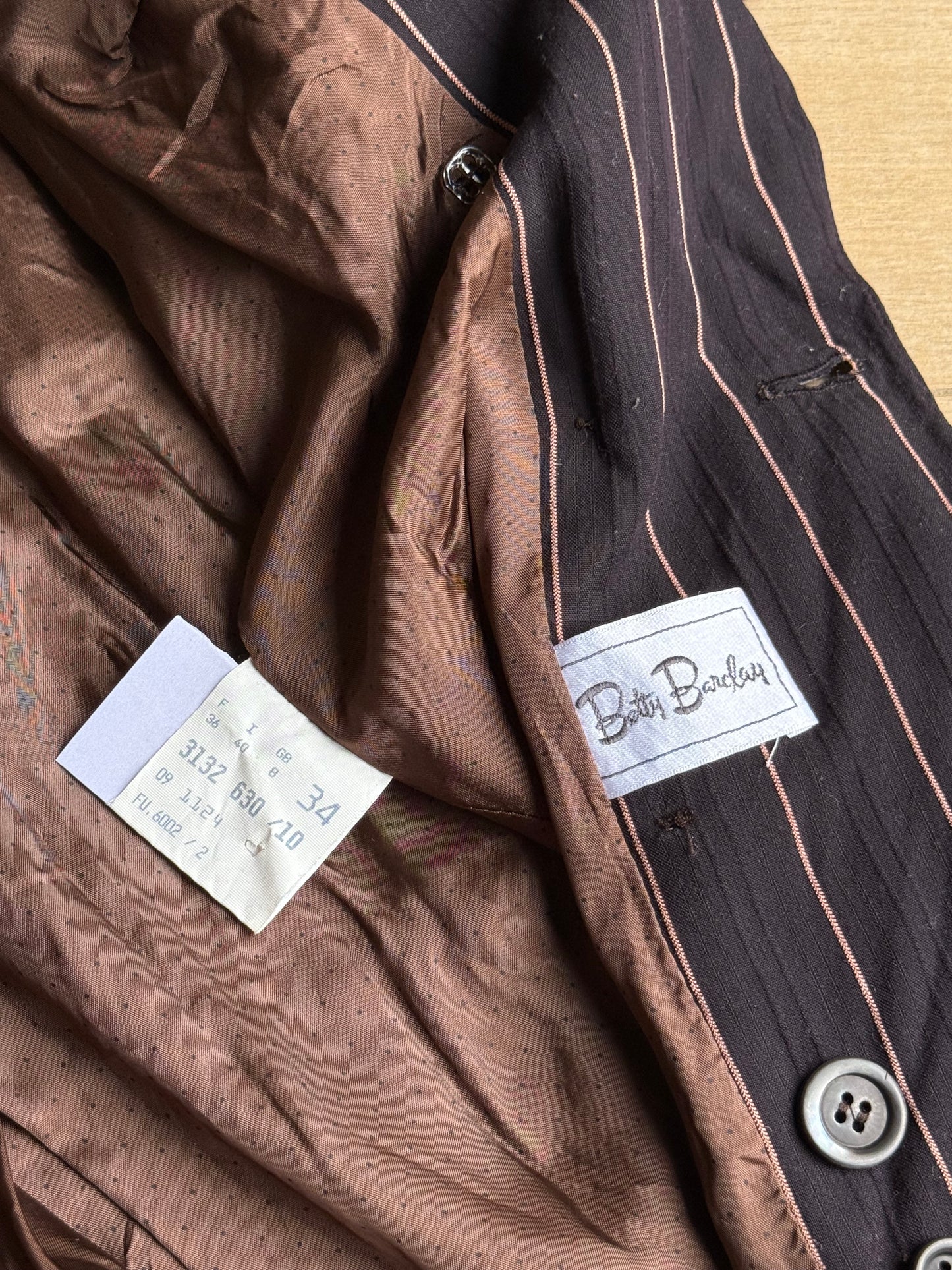 Vintage Betty Barclay Pinstripe Short Suit, Small