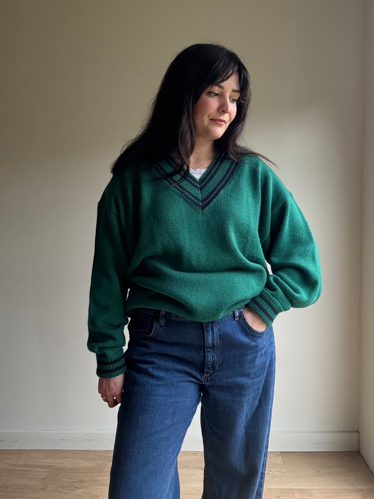 Vintage Cricket Style Jumper, XL