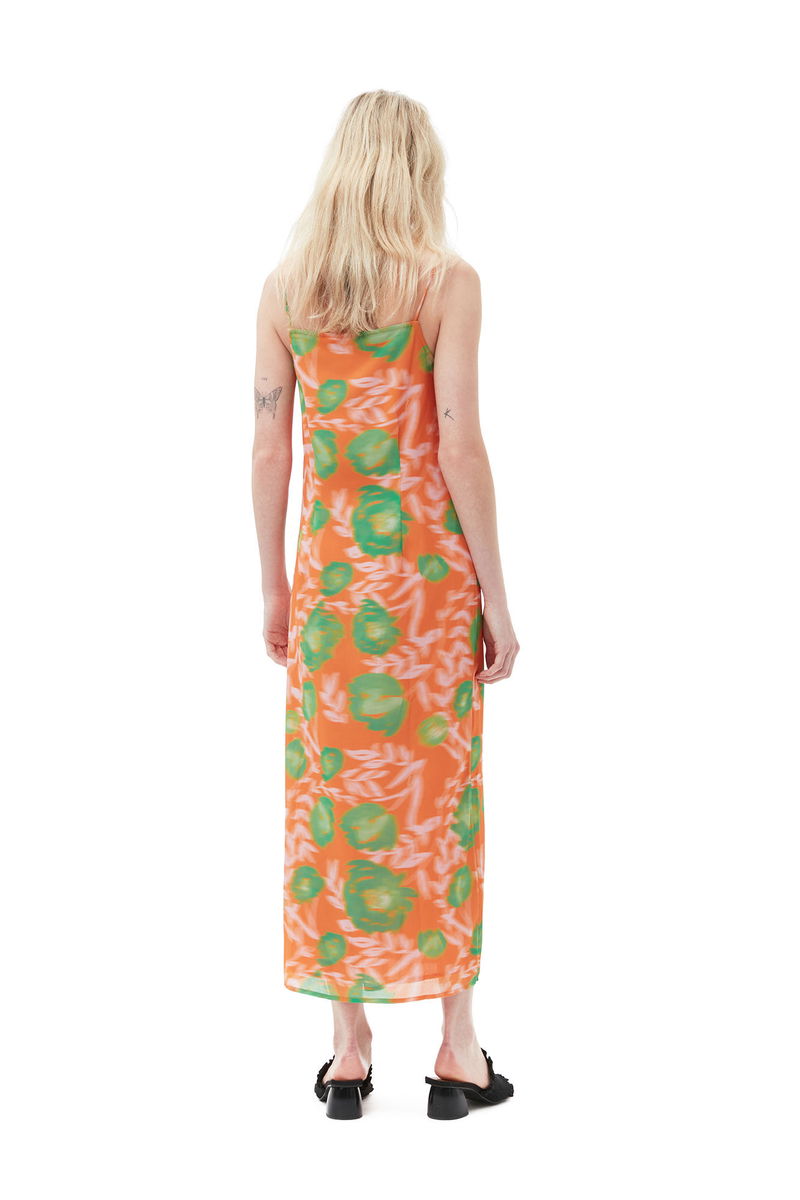 Ganni Crepe Printed Midi Dress, 42