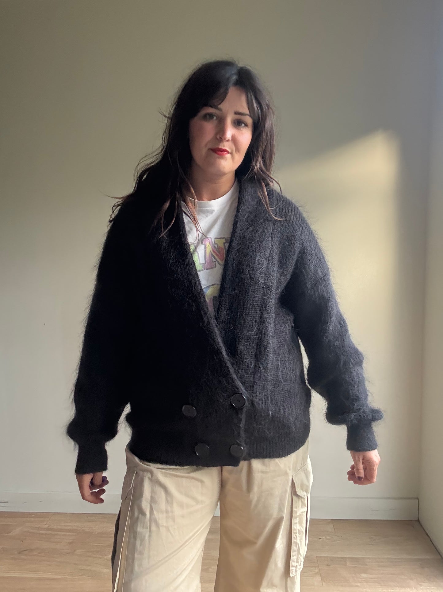 Vintage Miss Sparks Mohair 80's Cardigan, L/XL