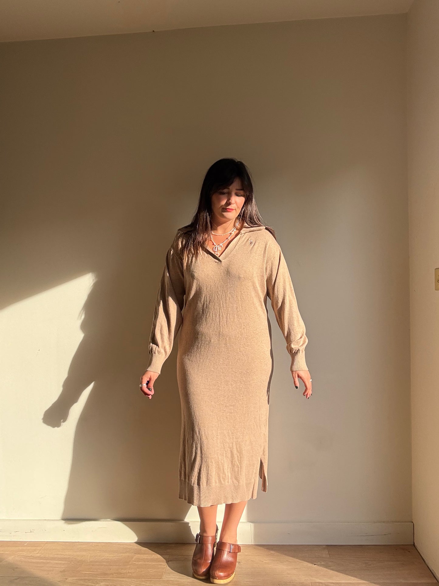 U.S Polo ASSN. Cotton & Cashmere Jumper Dress, L