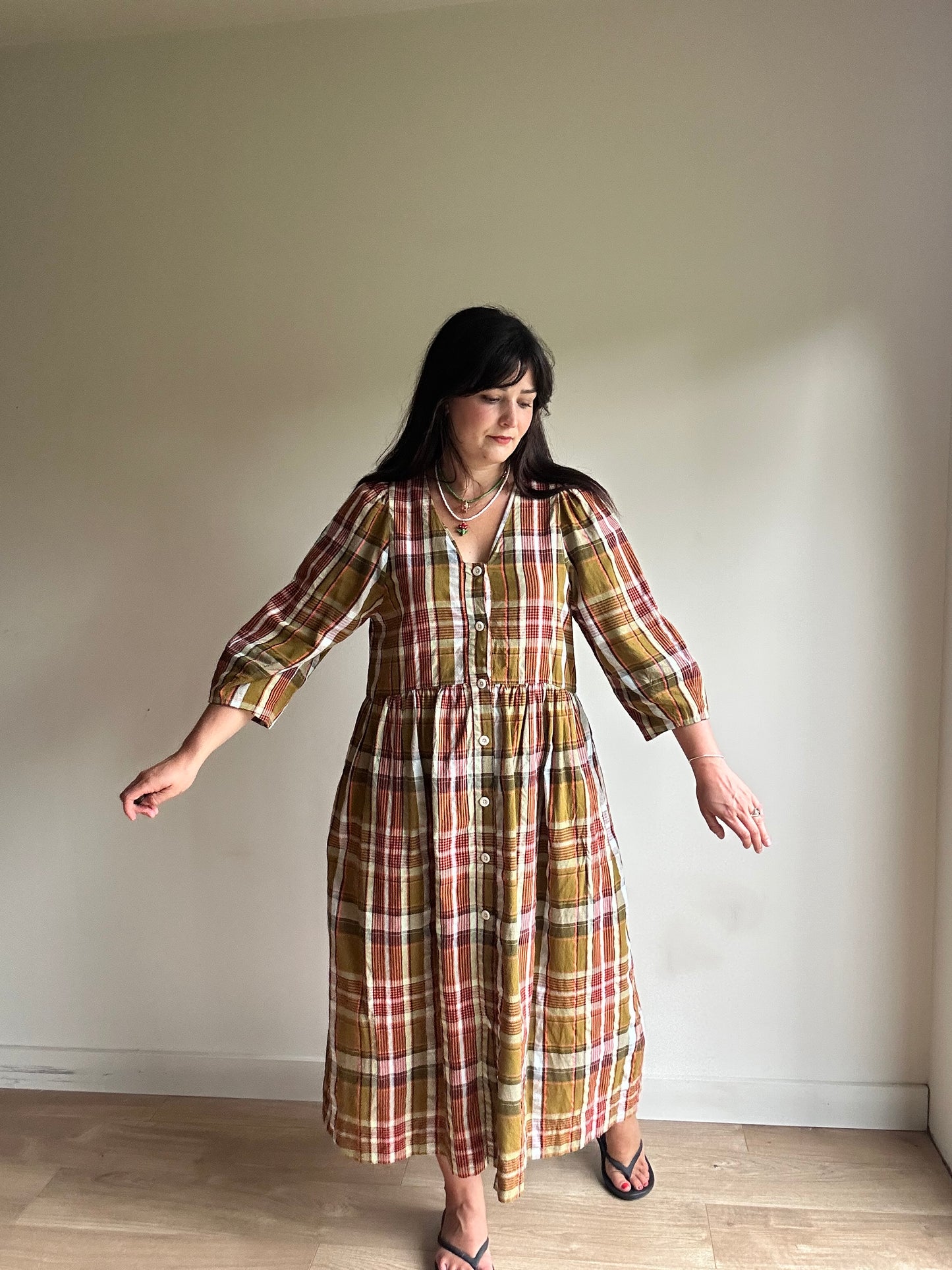 Toast Strata Check Dress, 12