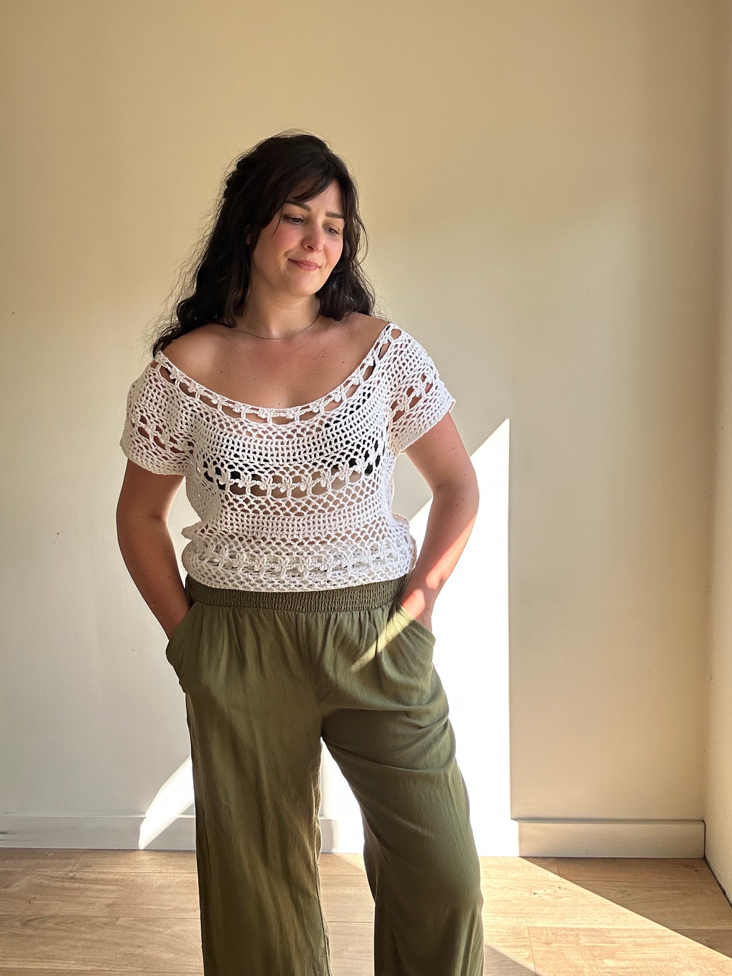 WYSE Martha Cropped Linen Trousers, XL