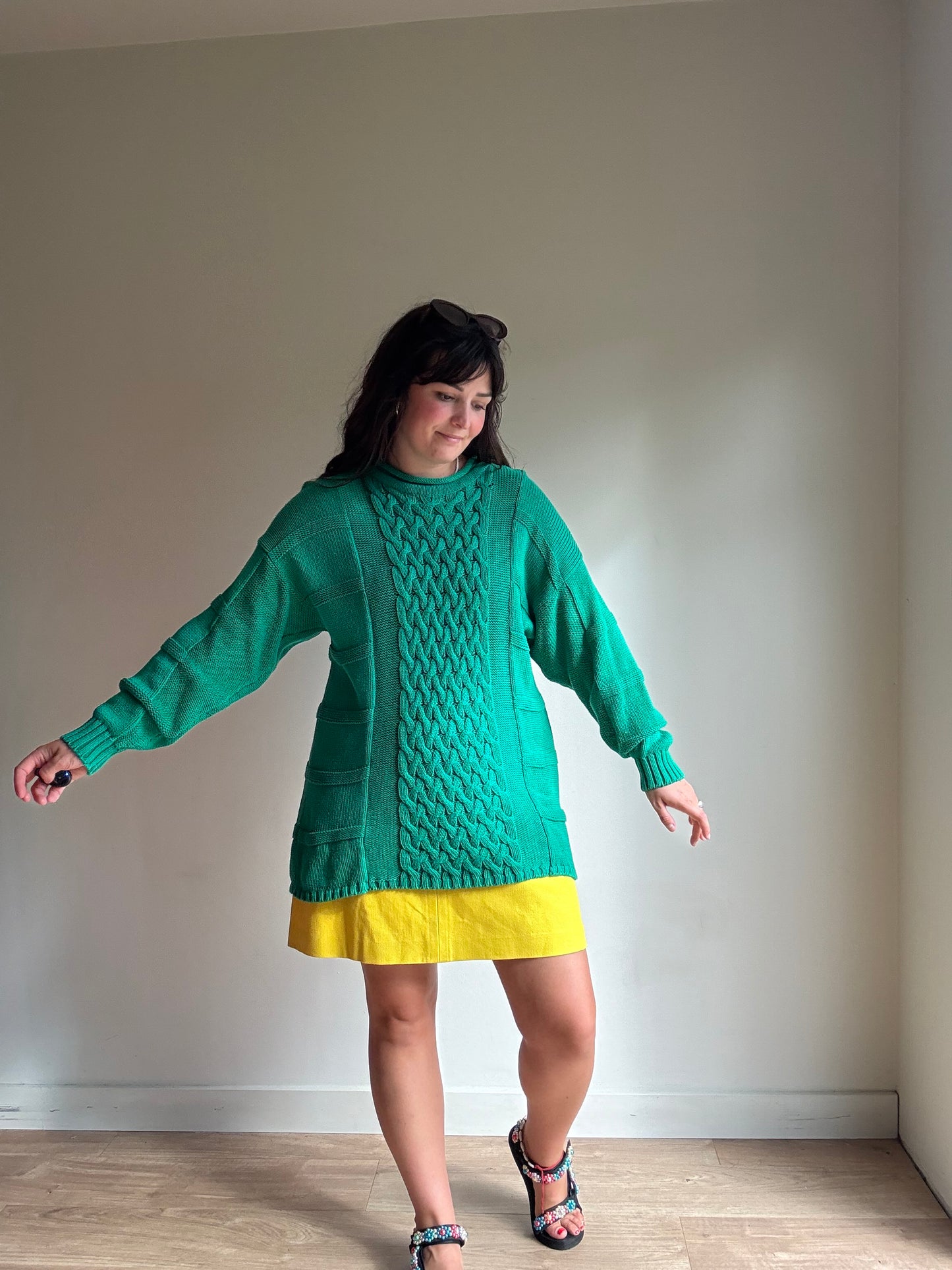 Betty Barclay Vintage Cable Knit Long Jumper, L/XL