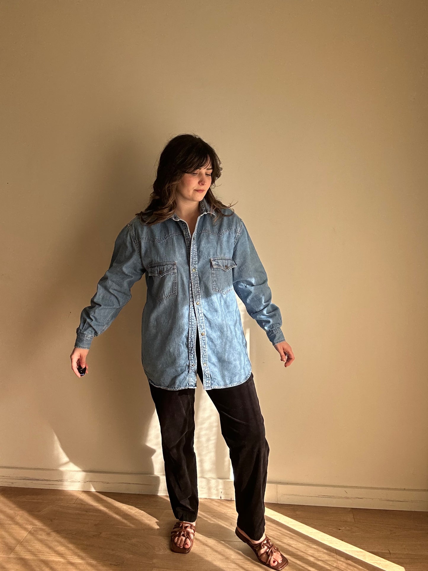 Vintage Western Denim Shirt, M