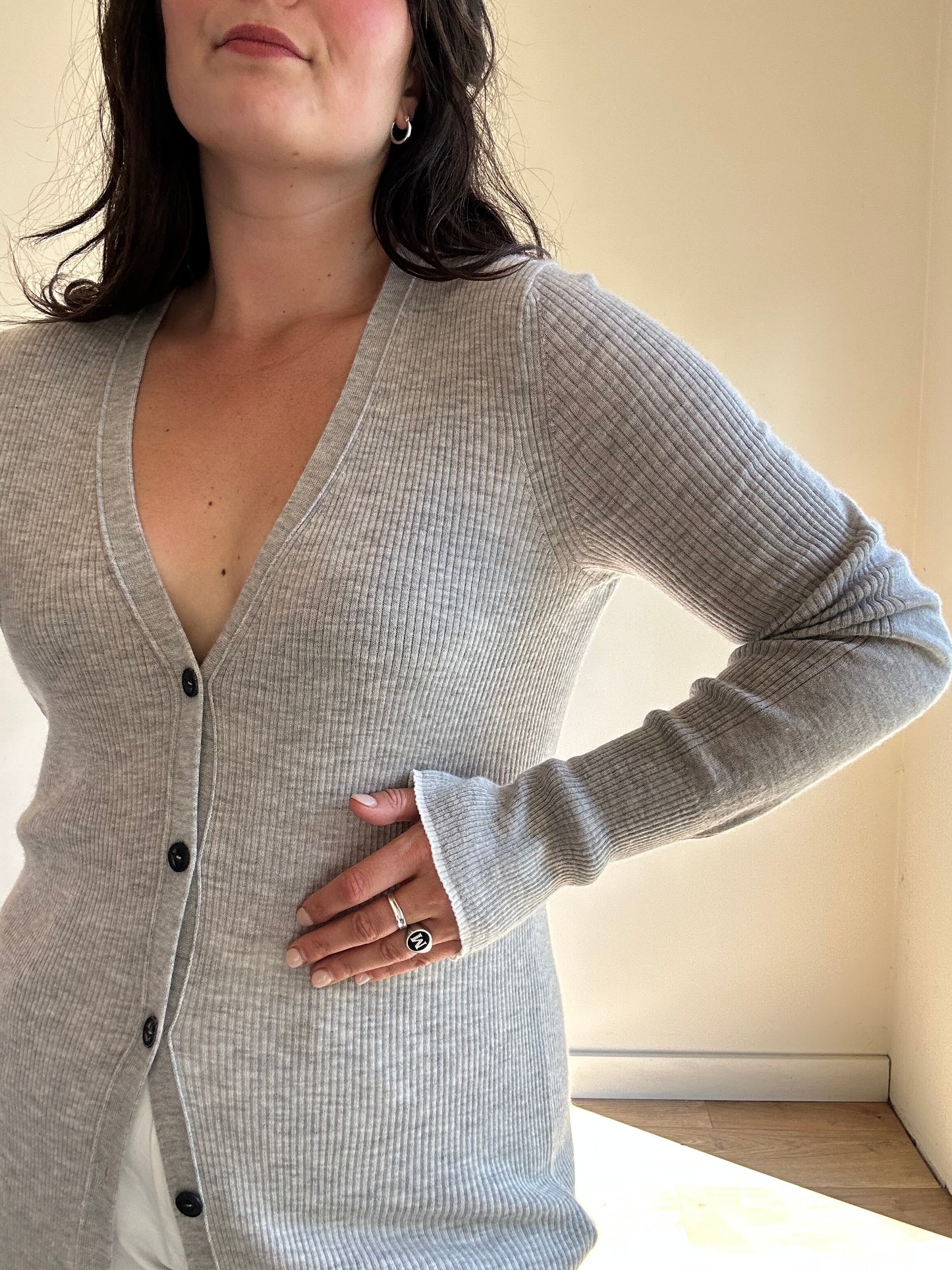 Rag & Bone Pure Cashmere Ribbed Cardigan, M