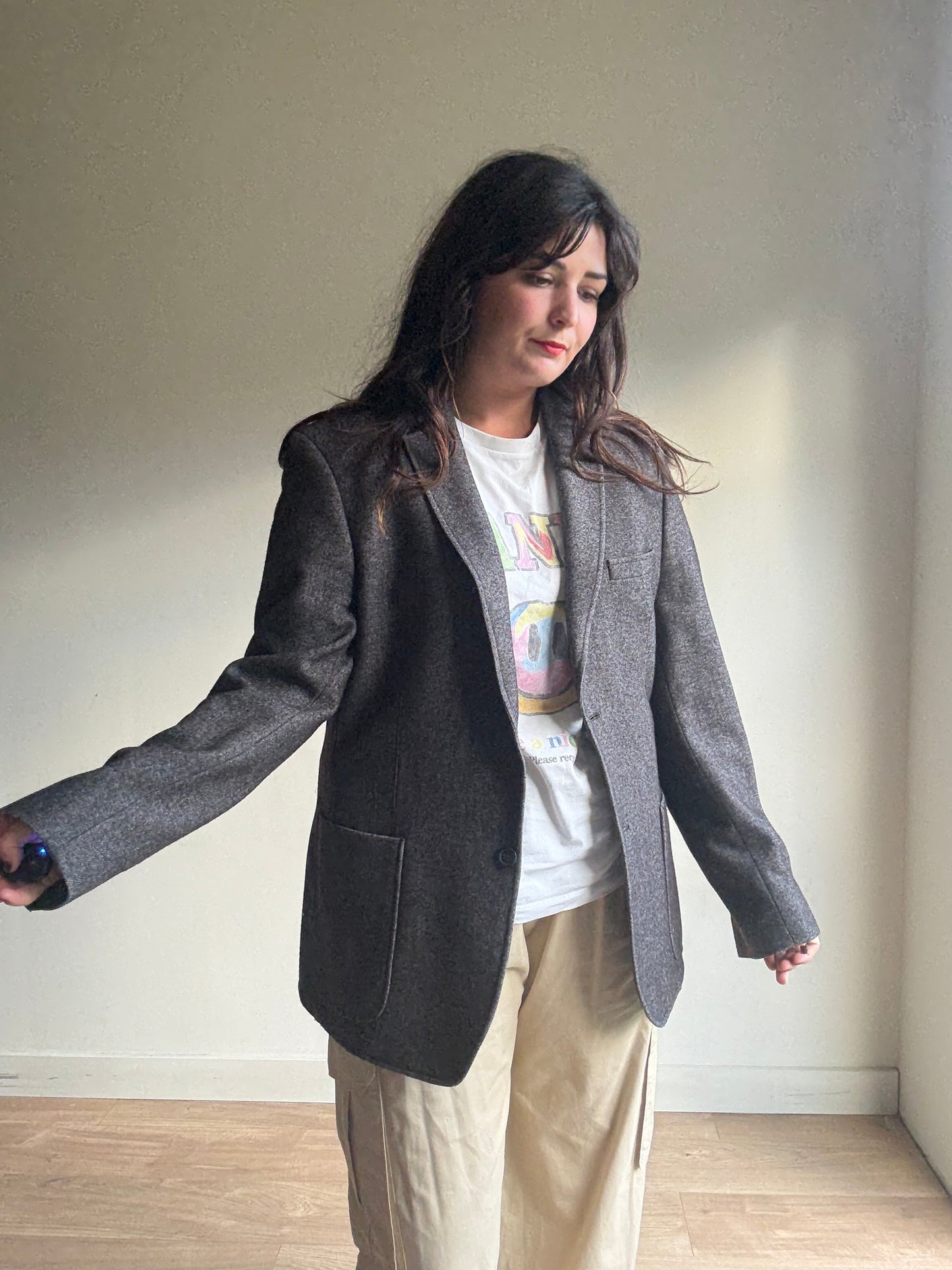 Vintage Wool Mix Blazer, L