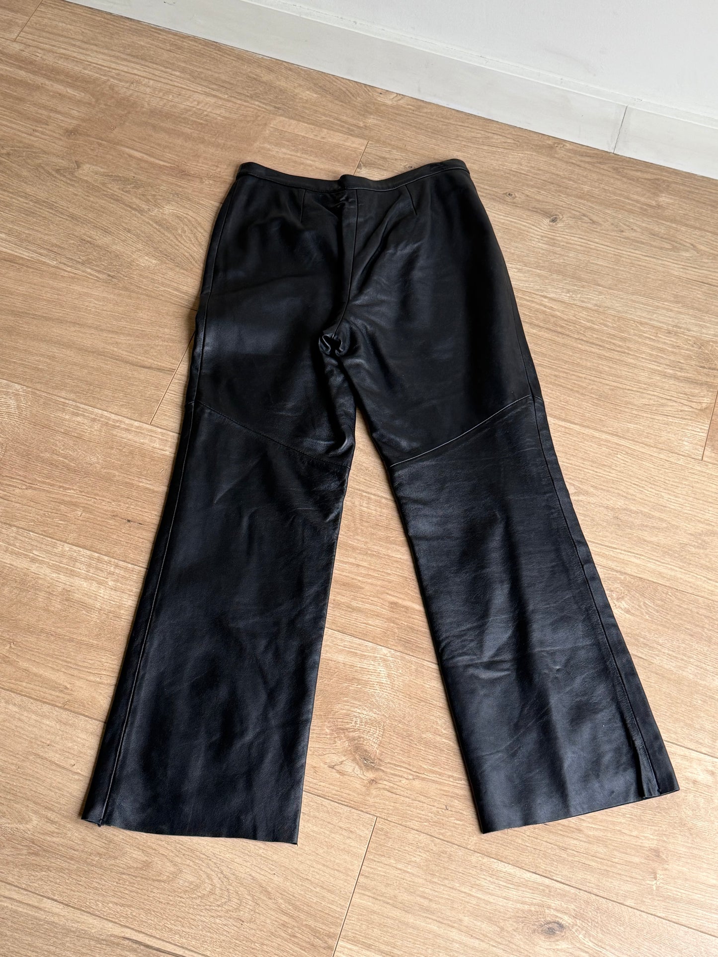 Marks & Spencer Vintage Leather Straight Leg Trousers, 10