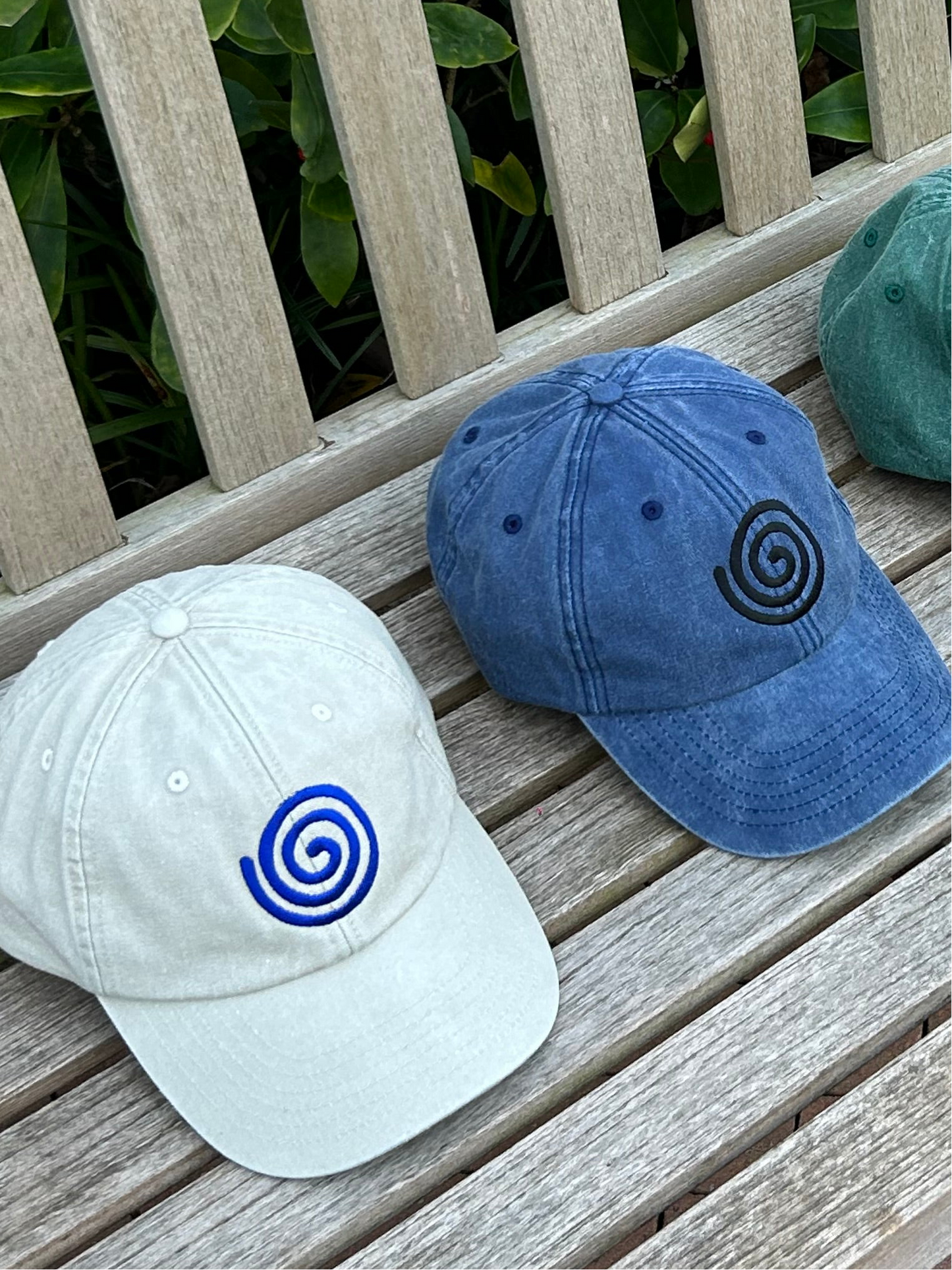 Swirly Caps - Black, Blue & Sand