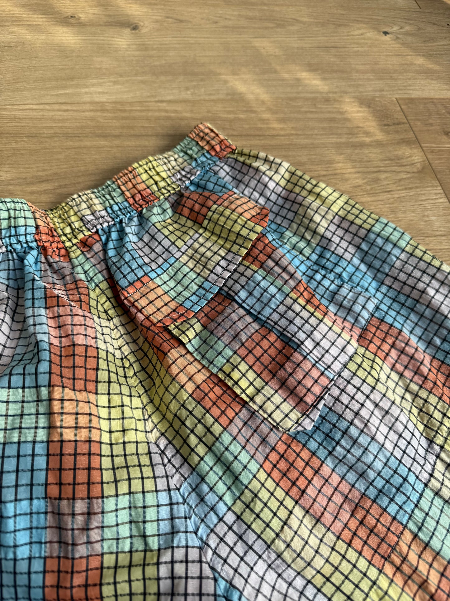 Ganni Check Shorts, 38