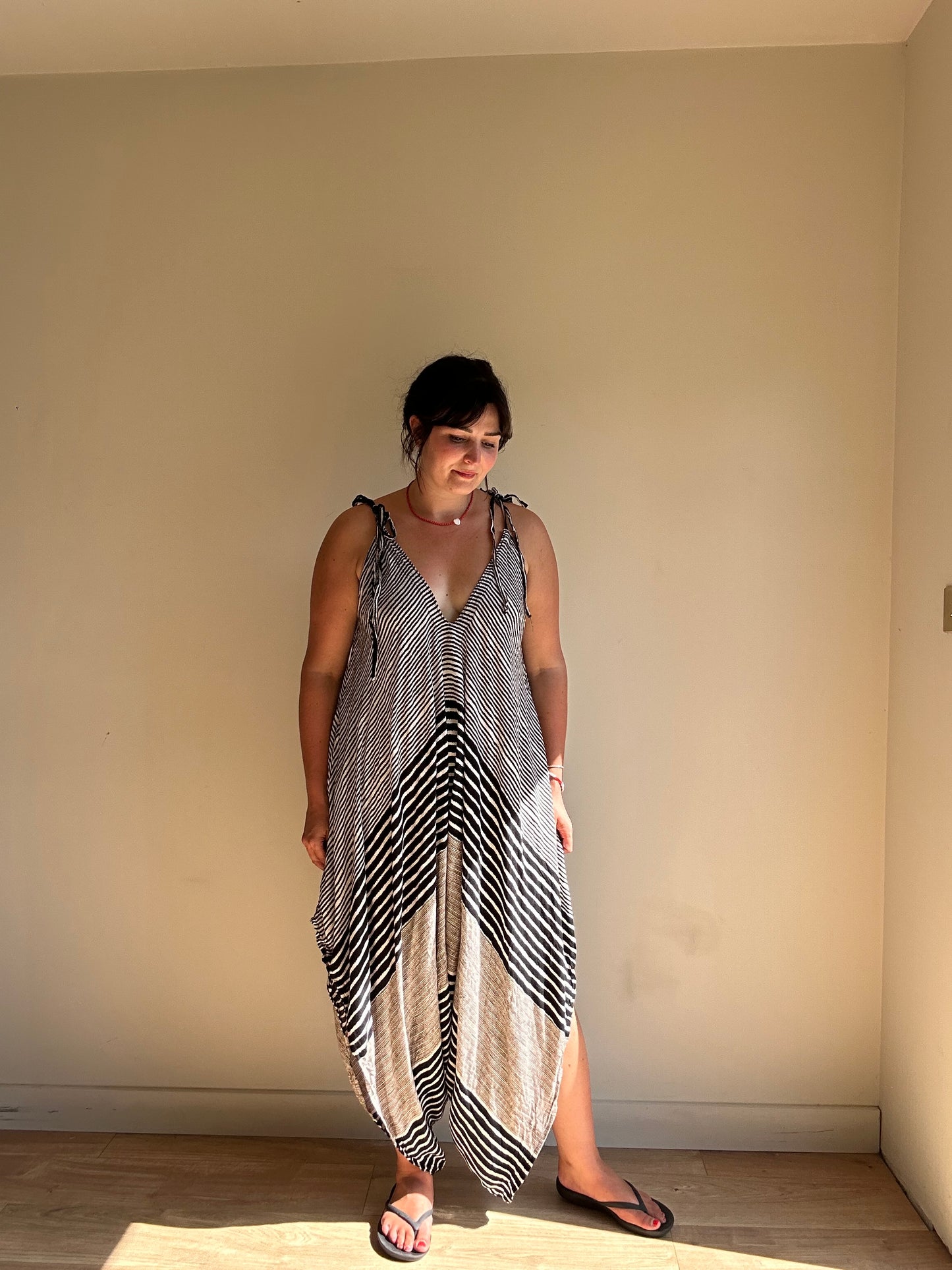 Tie Up Hareem Jumpsuit, One Size