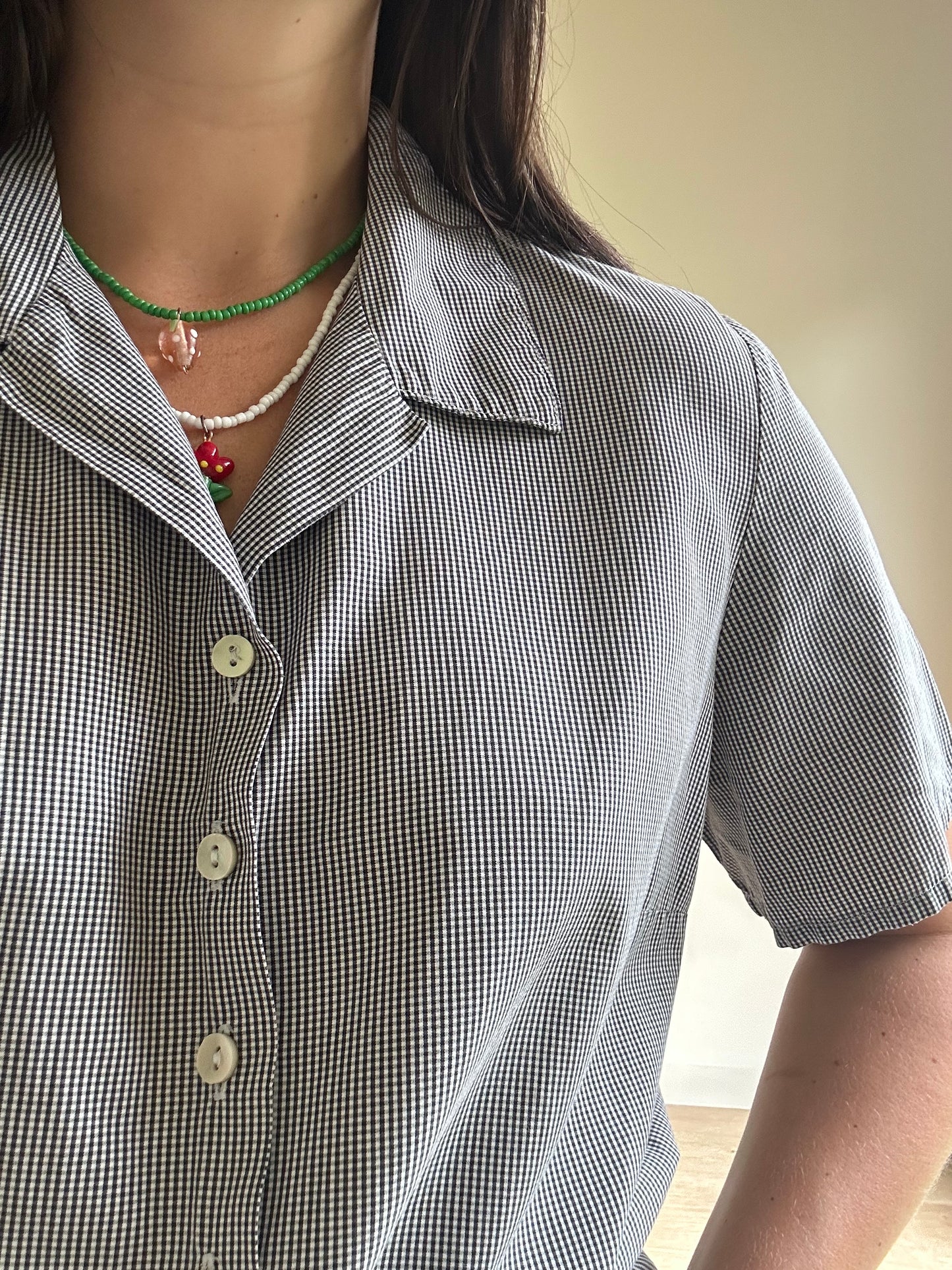 Vintage St Michaels Micro Check Shirt, L - XL