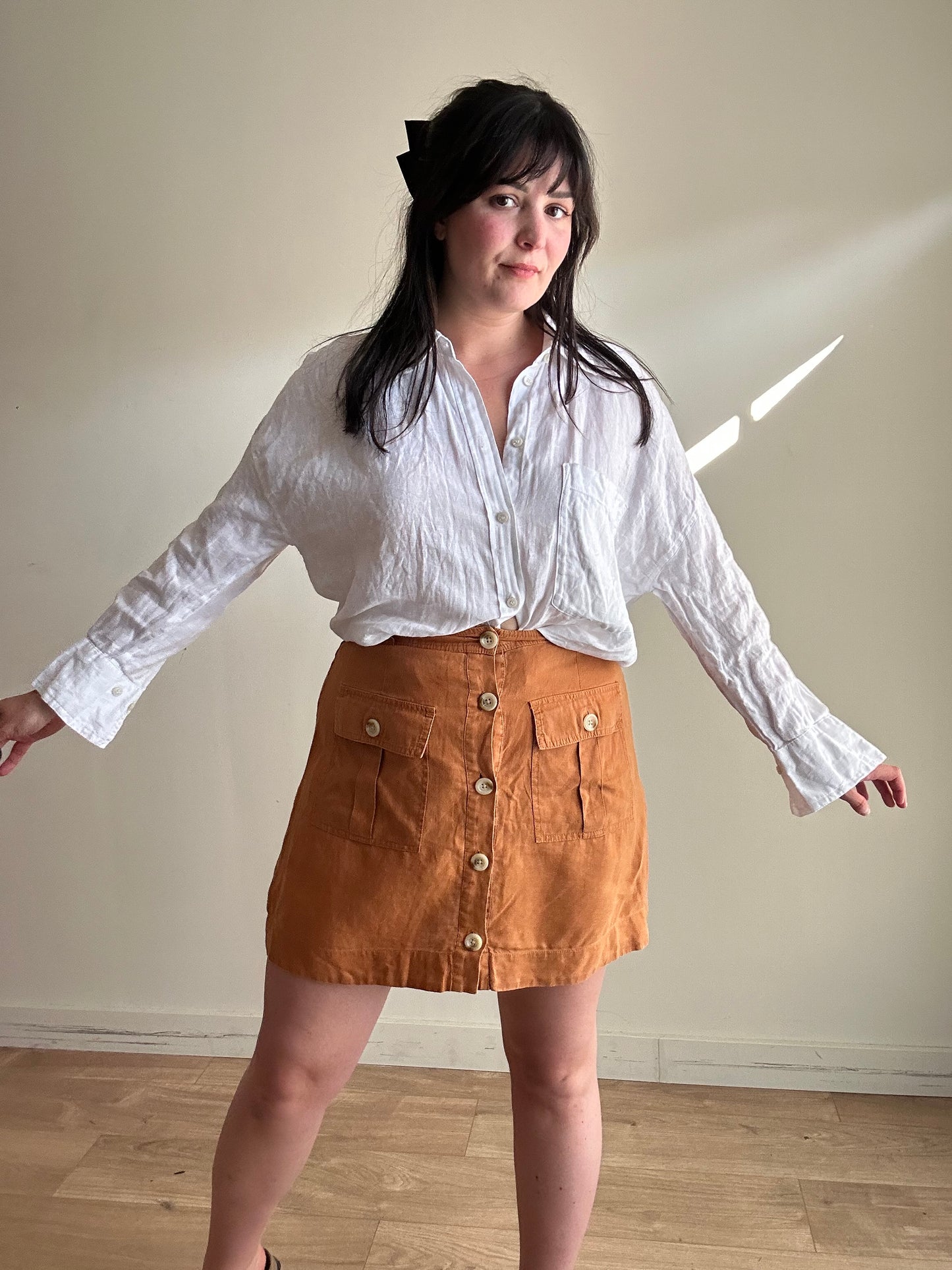 Whistles Linen Mini Skirt, 12