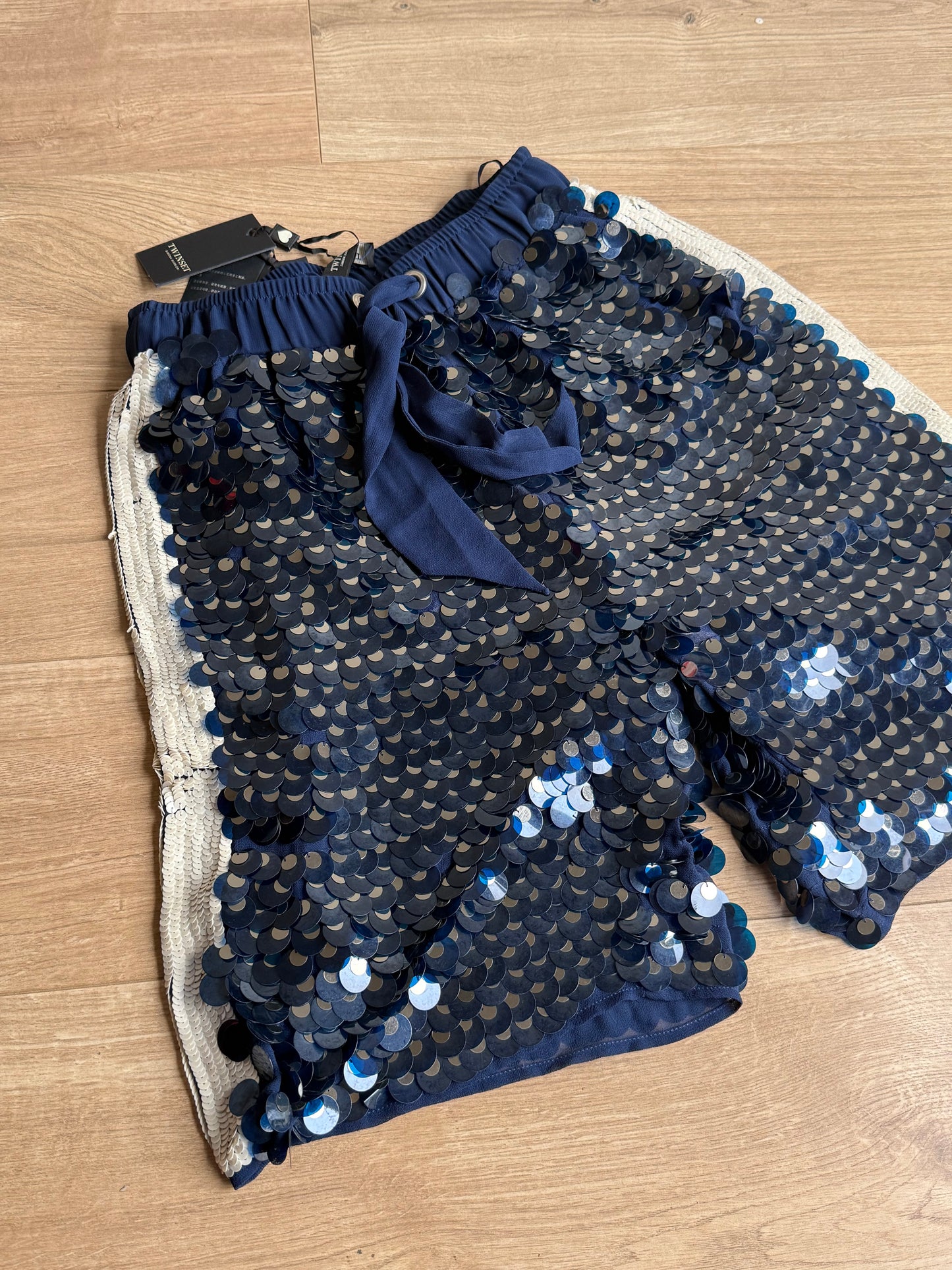 NEW Twinset Sequin Long Shorts, 40