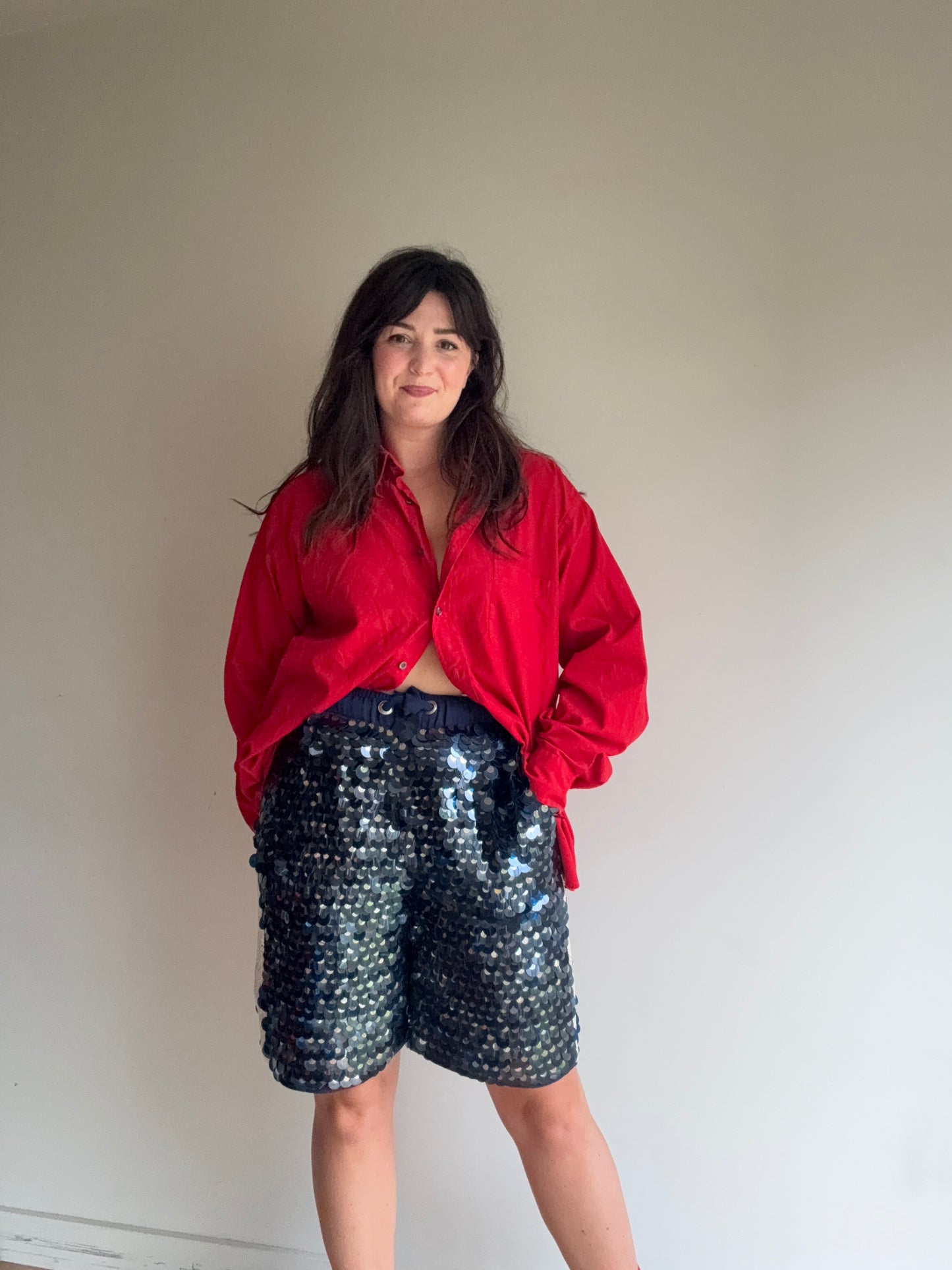 NEW Twinset Sequin Long Shorts, 40