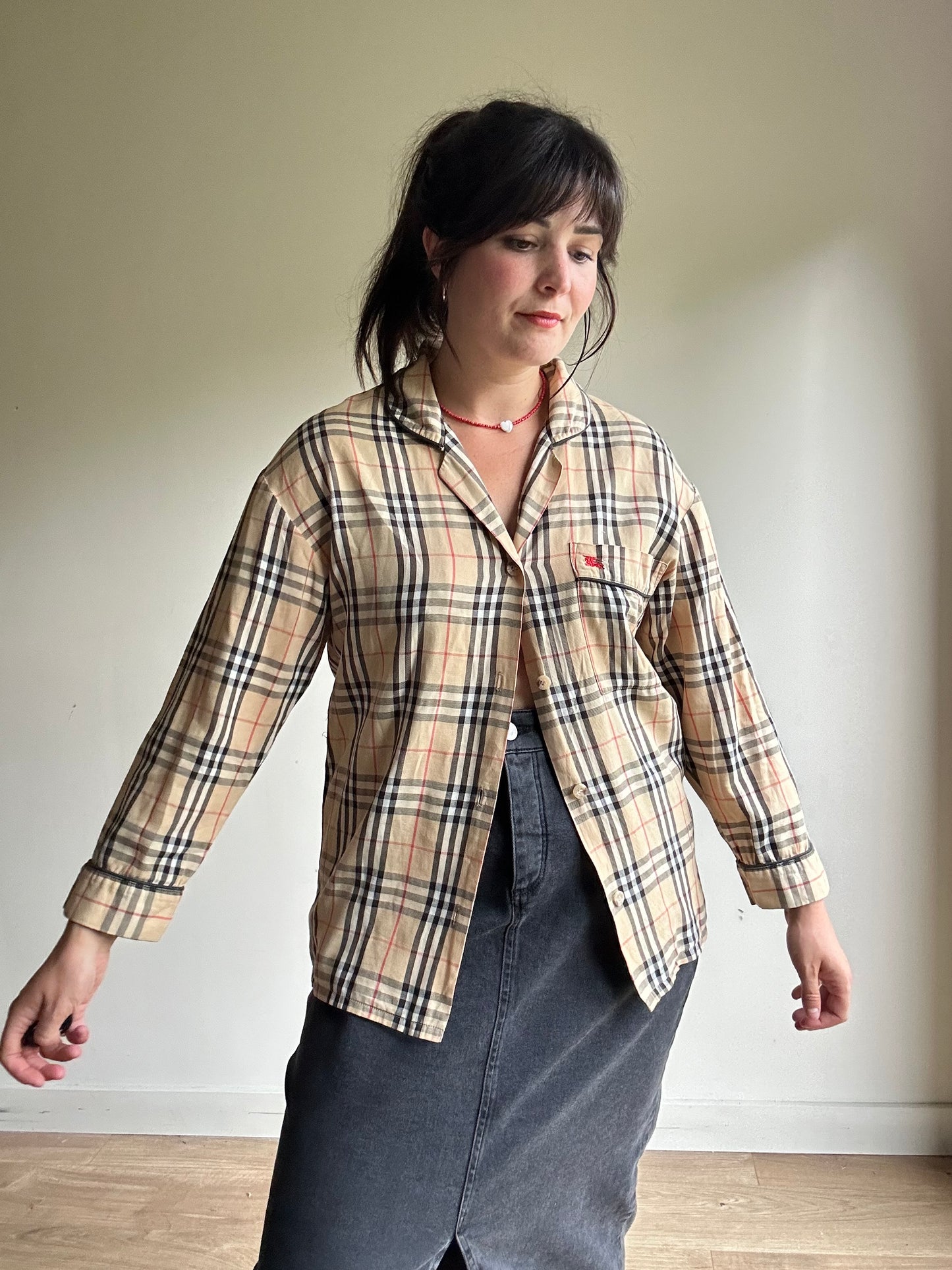 Vintage Burberry's Classic Check Print Shirt, S