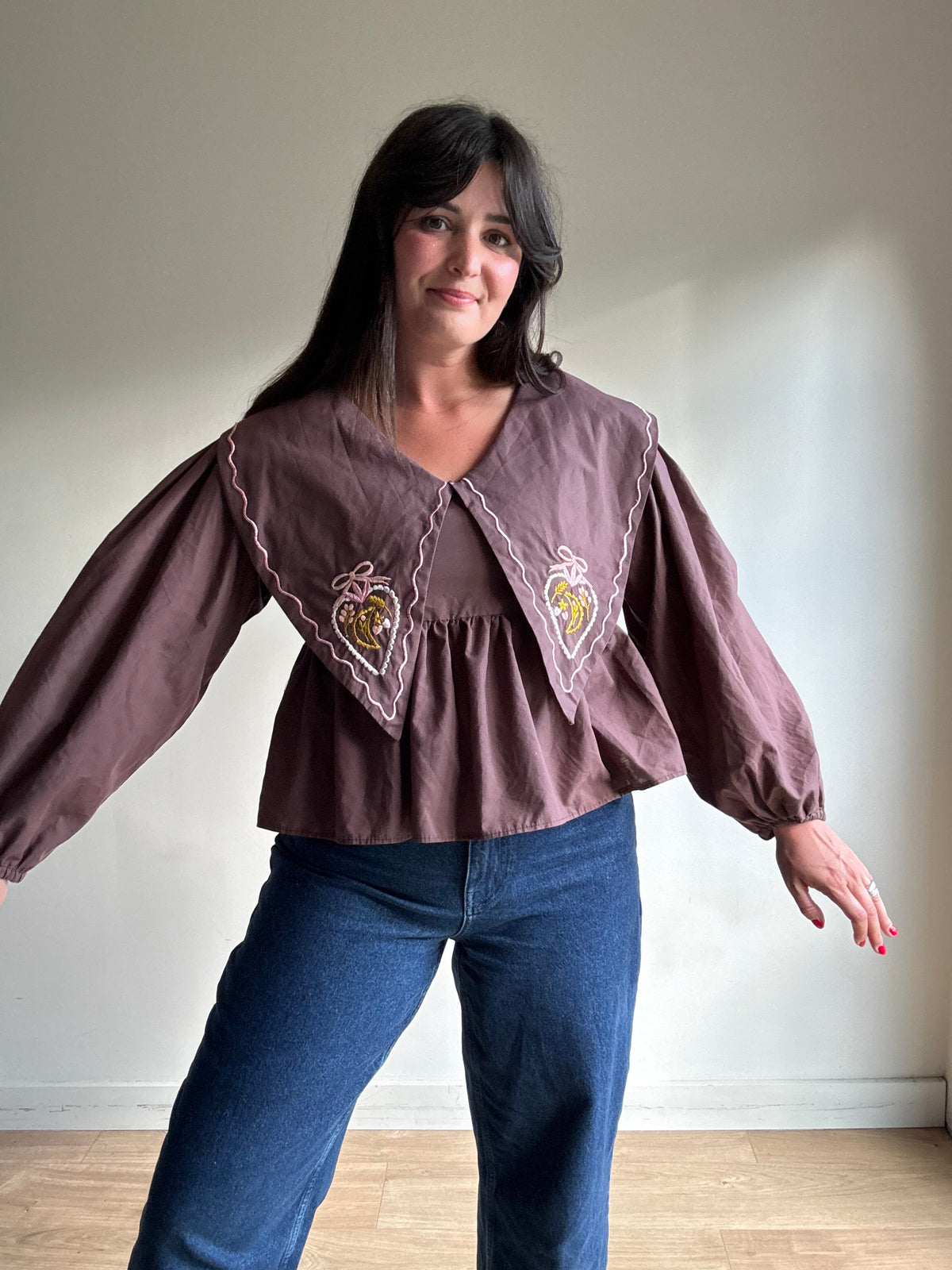 Made by SJP Embroidered Handmade Blouse, S/M