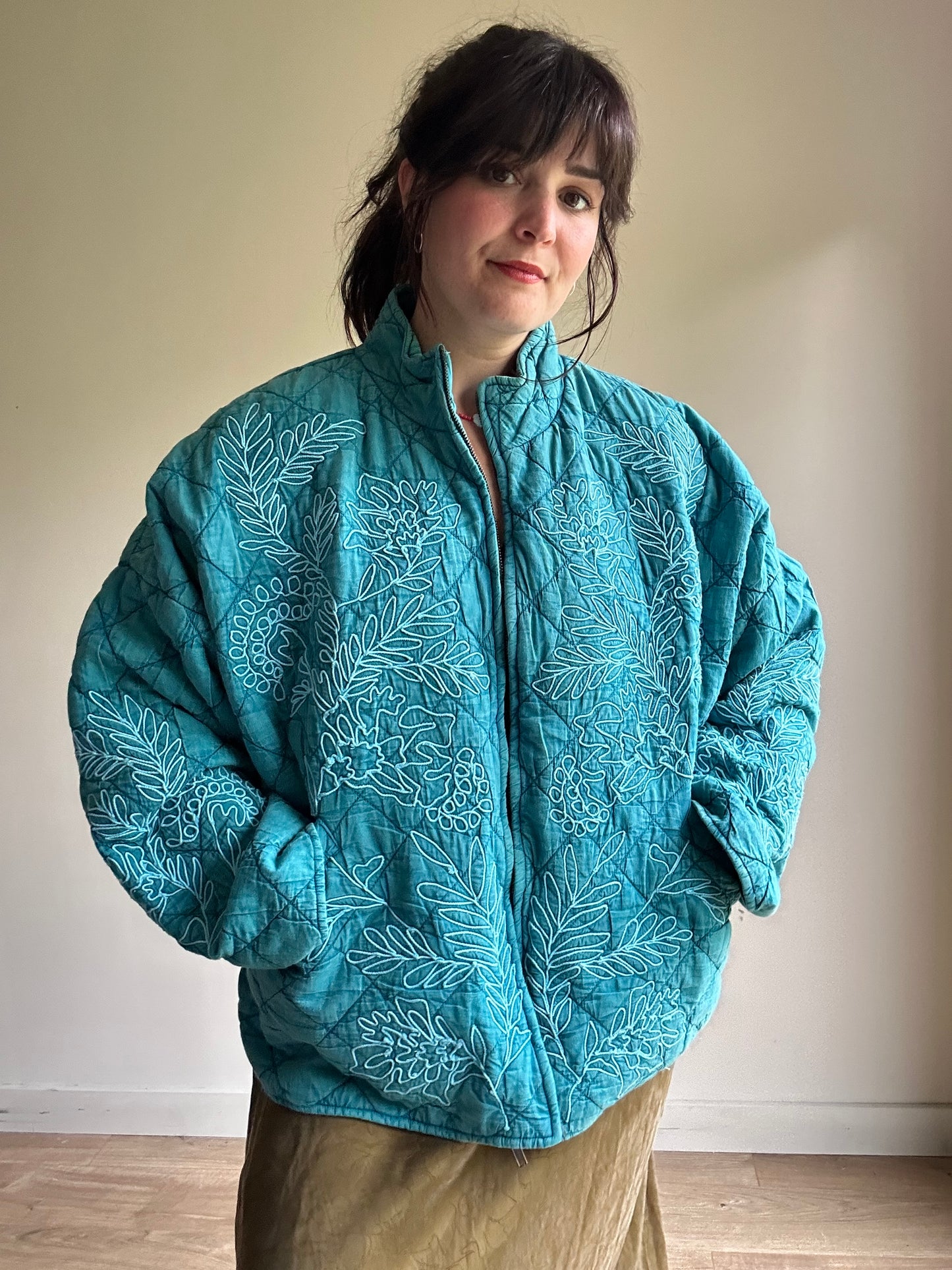 East Embroidered Quilted Jacket, XL