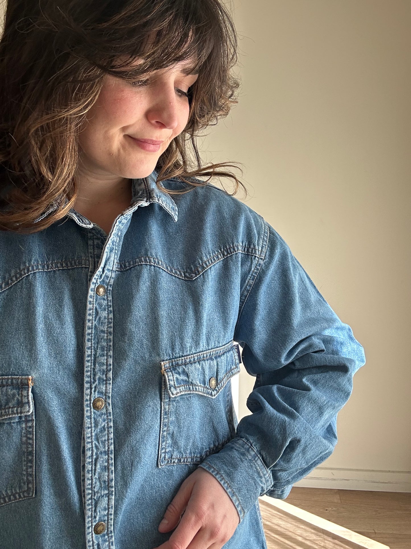 Vintage Western Denim Shirt, M