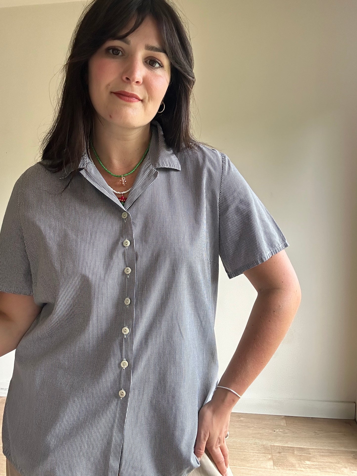 Vintage St Michaels Micro Check Shirt, L - XL
