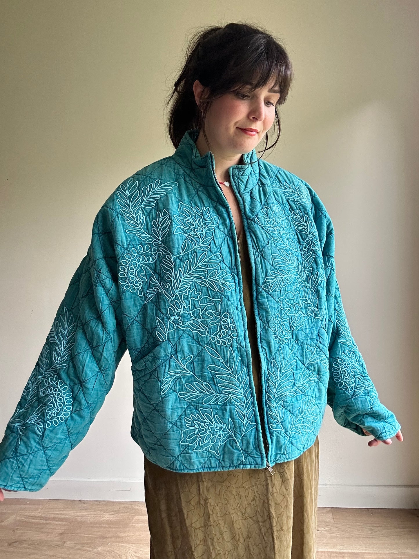 East Embroidered Quilted Jacket, XL