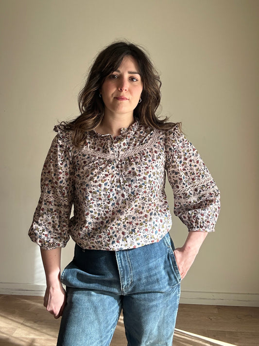 Wyse Floral Frill Blouse, 10