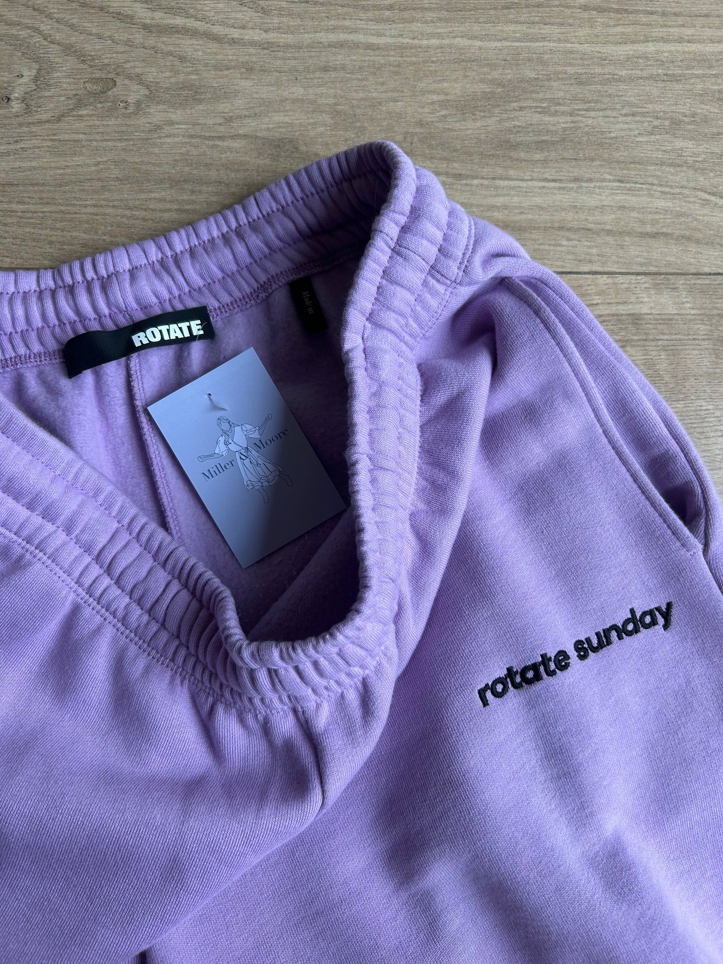Rotate Sunday Logo Embroidered Cotton Sweatpants, M/L