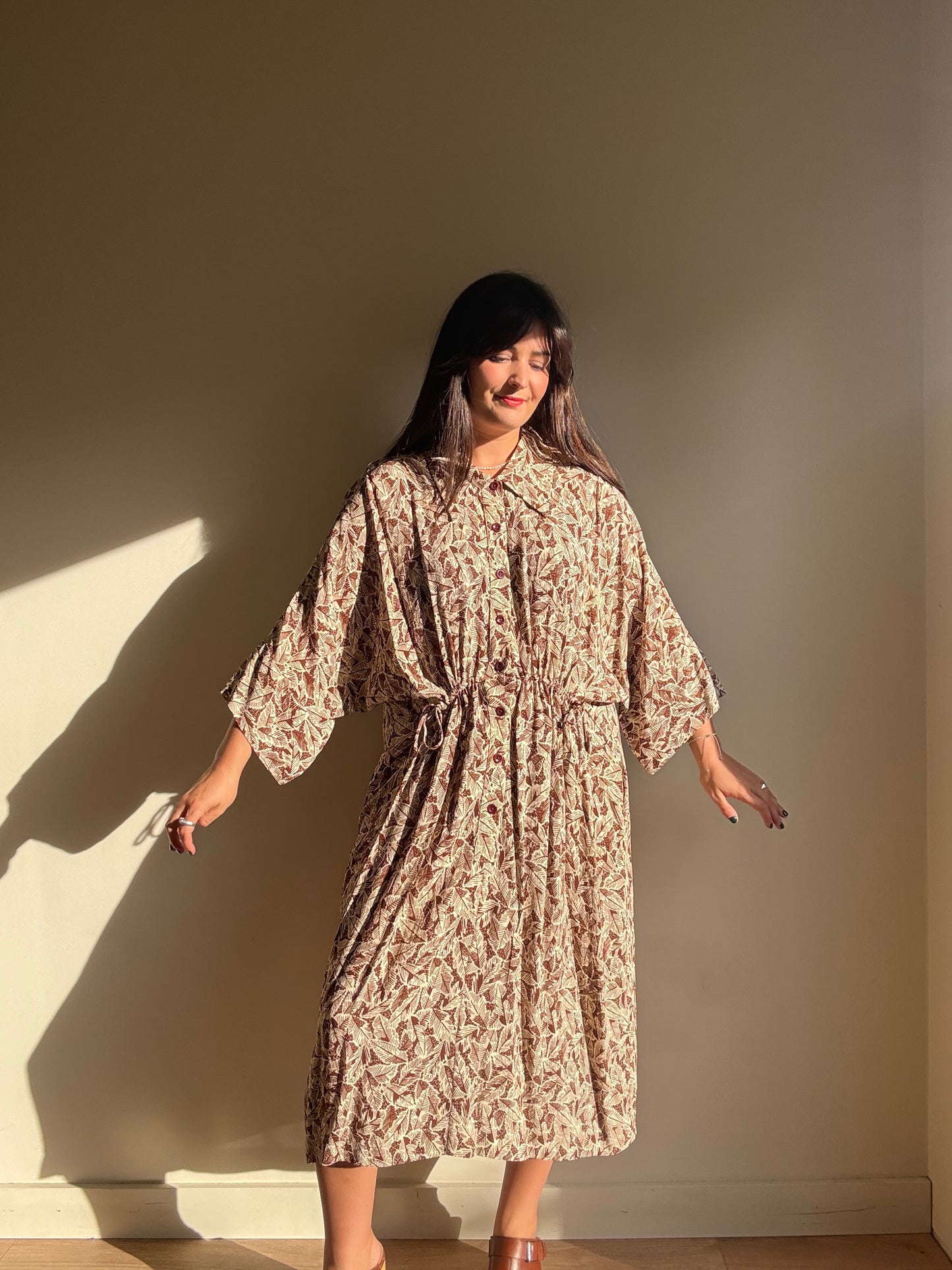Toast Printed Midi Shirt Dress, L-XL