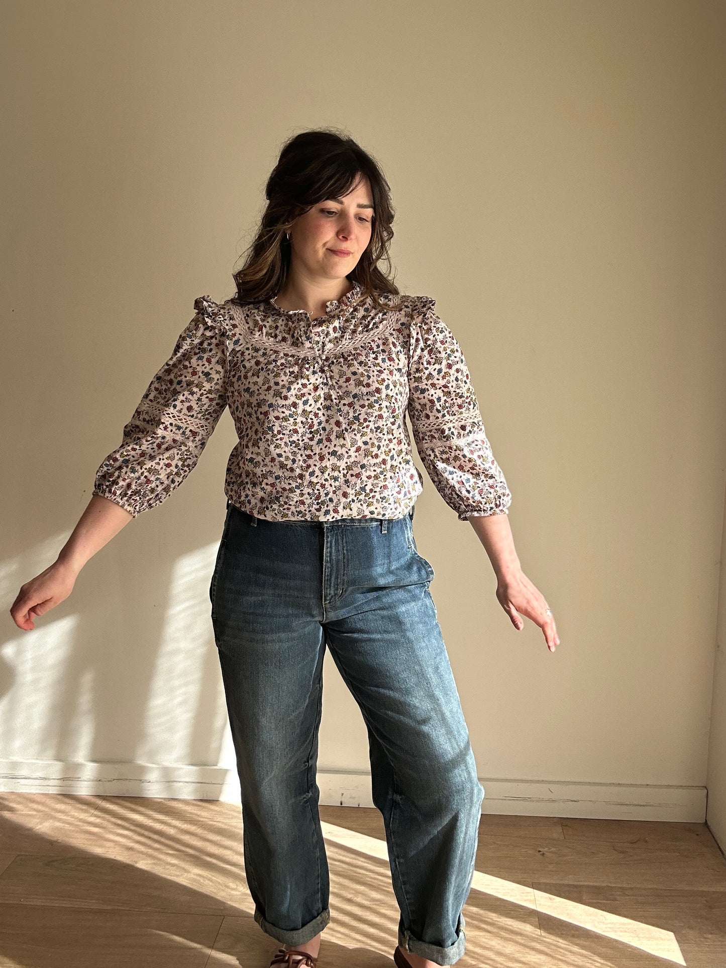 Wyse Floral Frill Blouse, 10