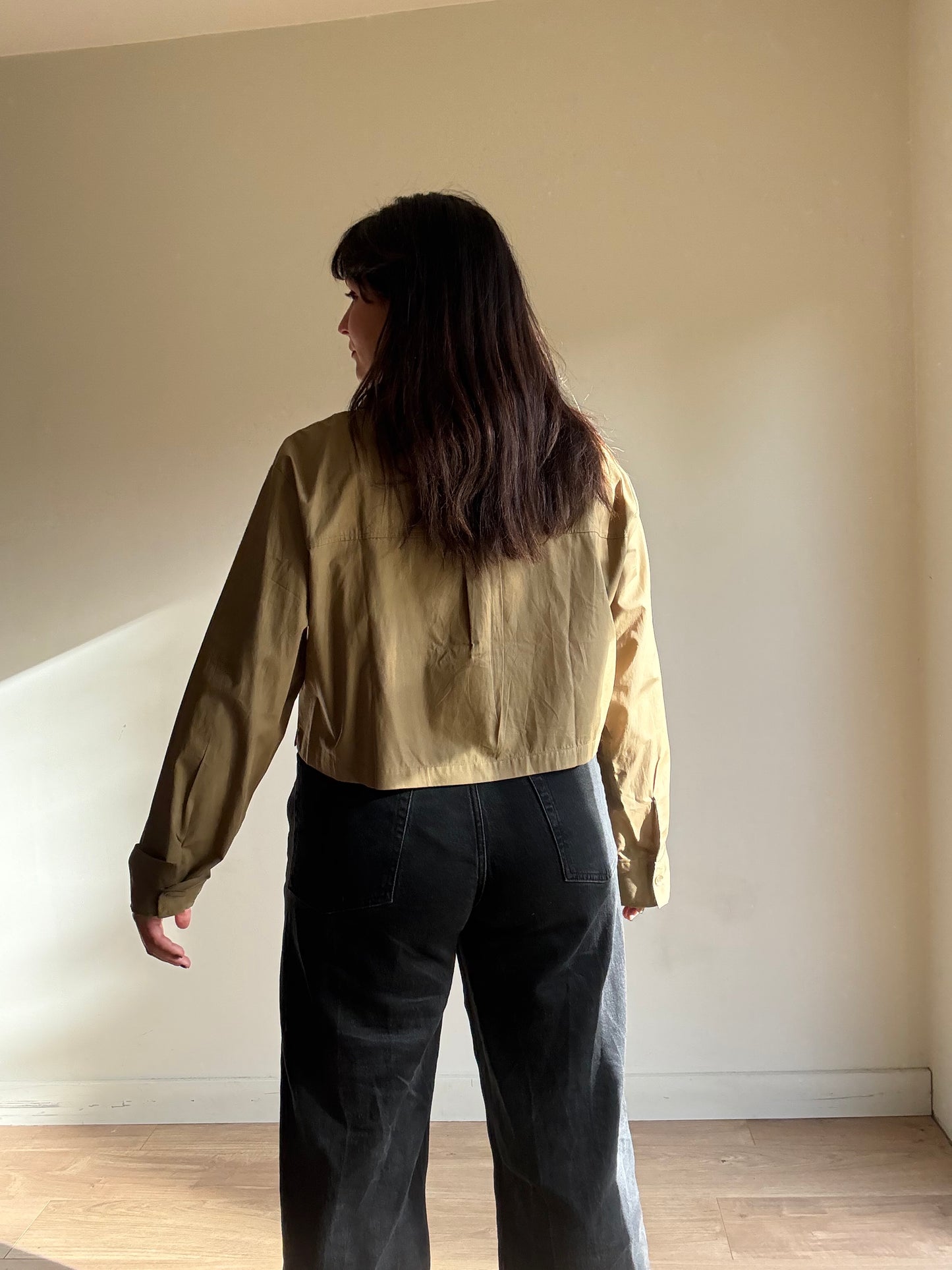 H&M Pure Cotton Cropped Shirt, L
