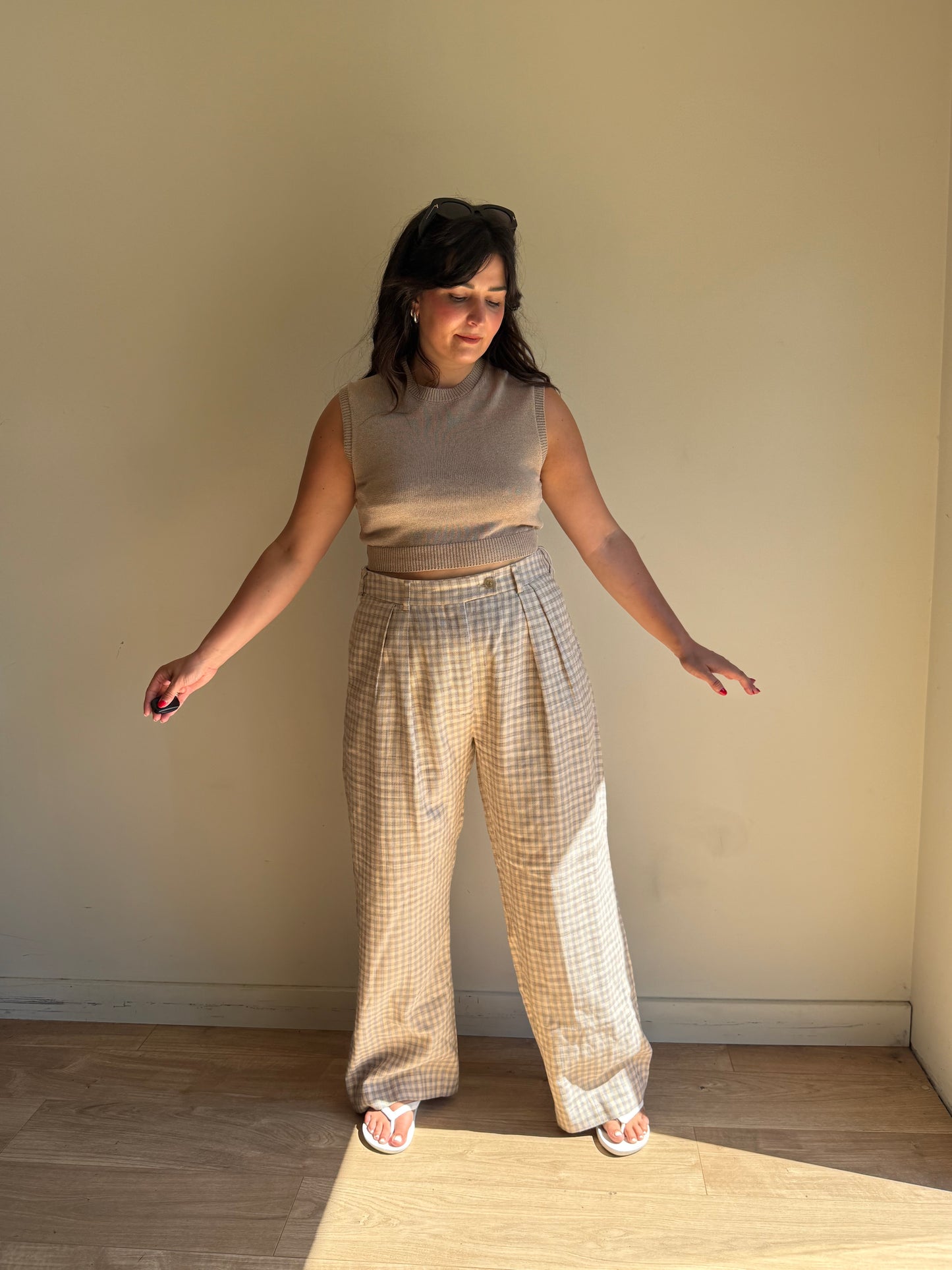 Zara Paper Cotton Cropped Vest, S-M
