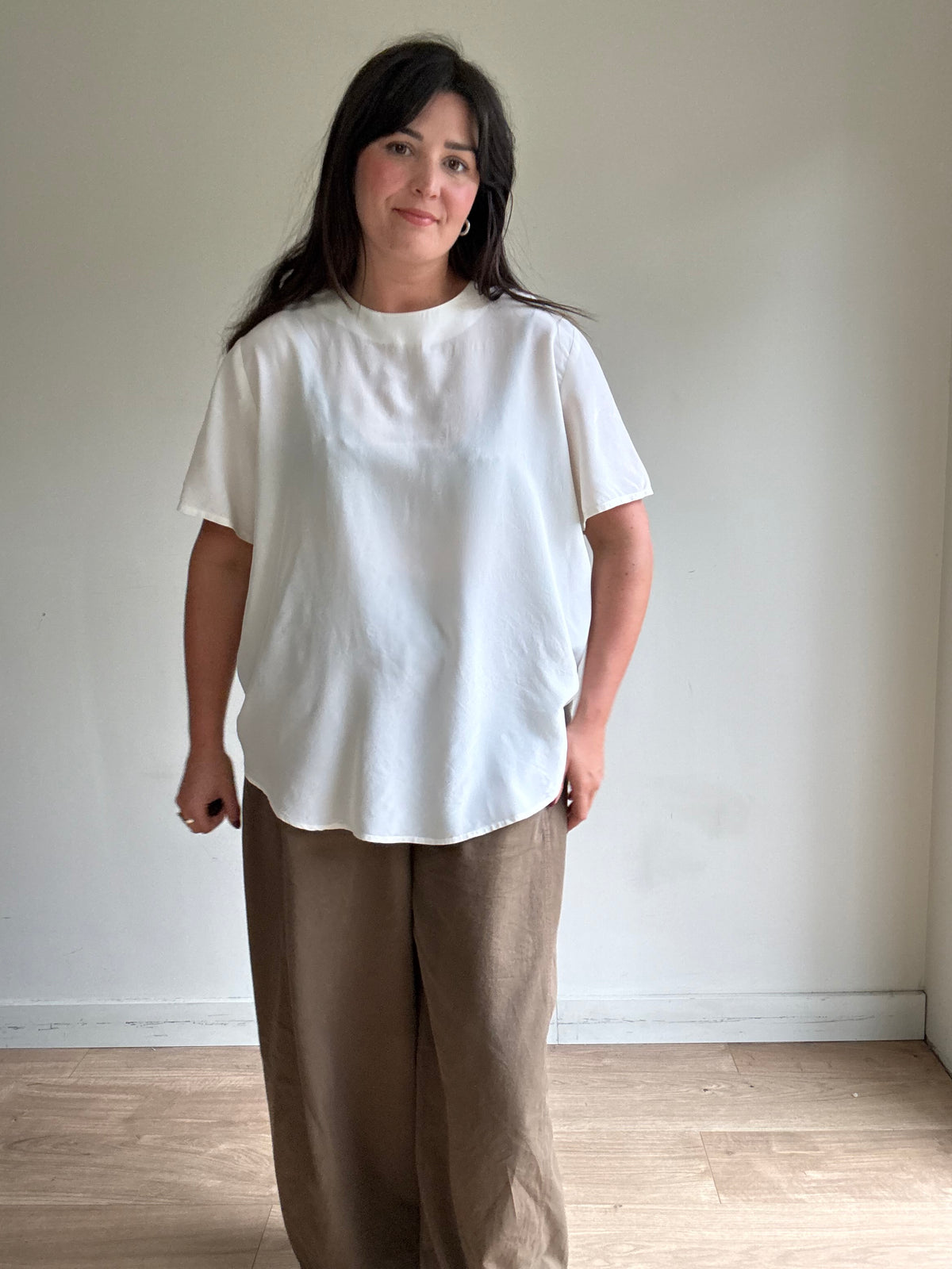Silk Boxy Simple Top, XL