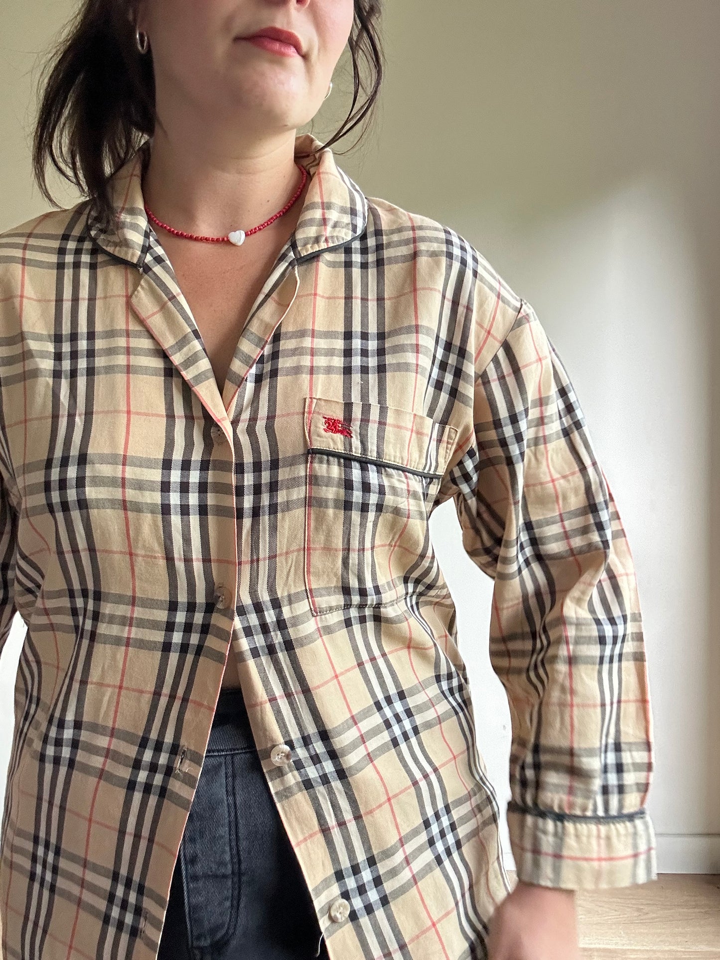 Vintage Burberry's Classic Check Print Shirt, S